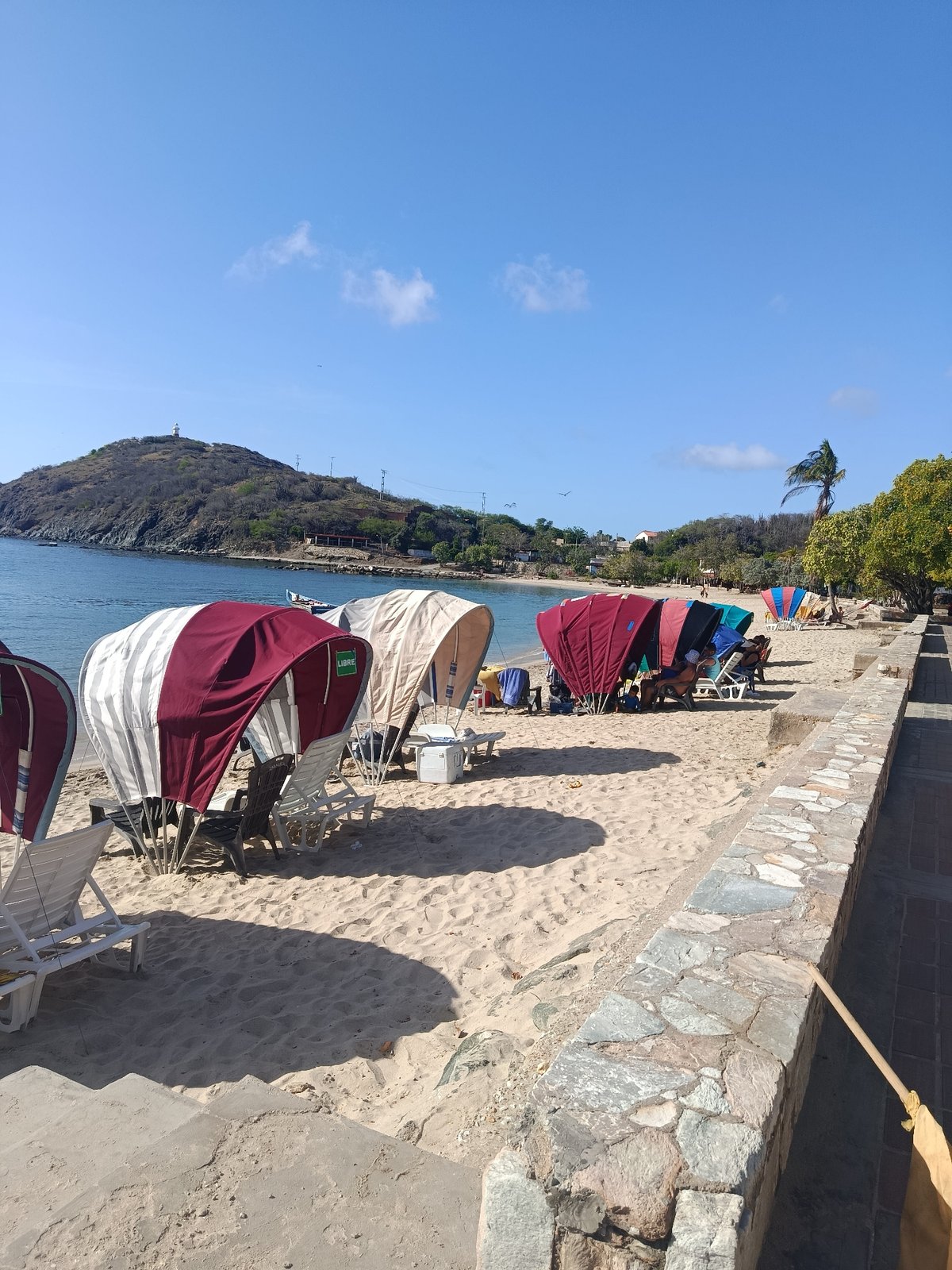 Beach day documented in Pedro González, Venezuela coastal village