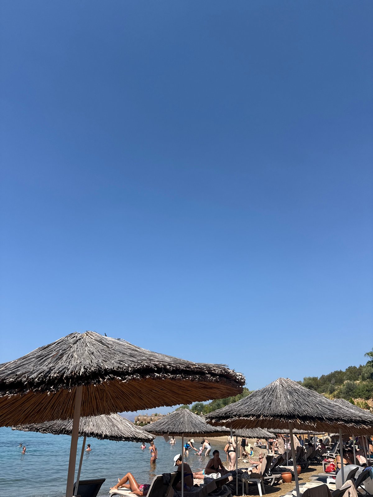 Sunny morning at a Bodrum beach club on the Aegean coast