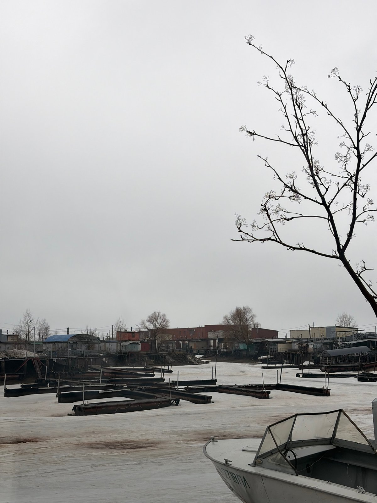 Morning waterfront scenes documented in Chaikovsky, Russia