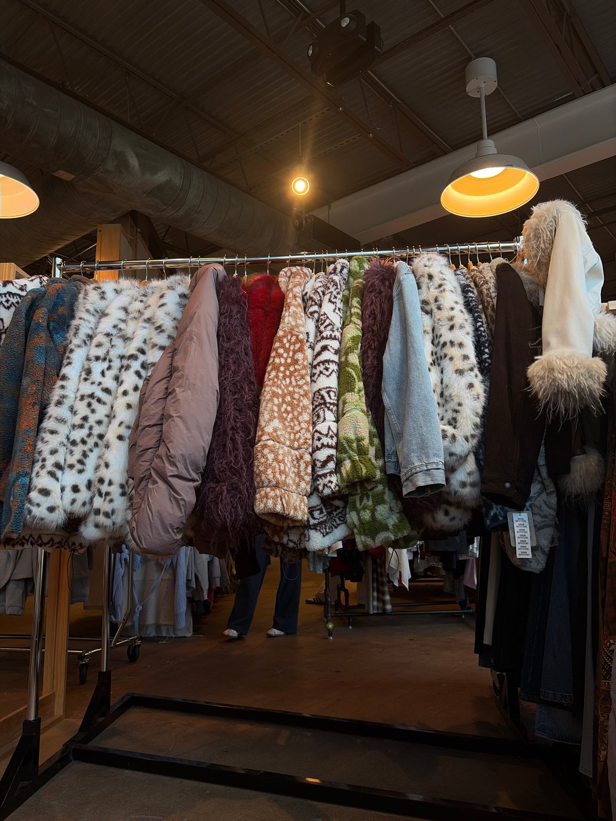 Austin vintage store interior captured during late evening hours