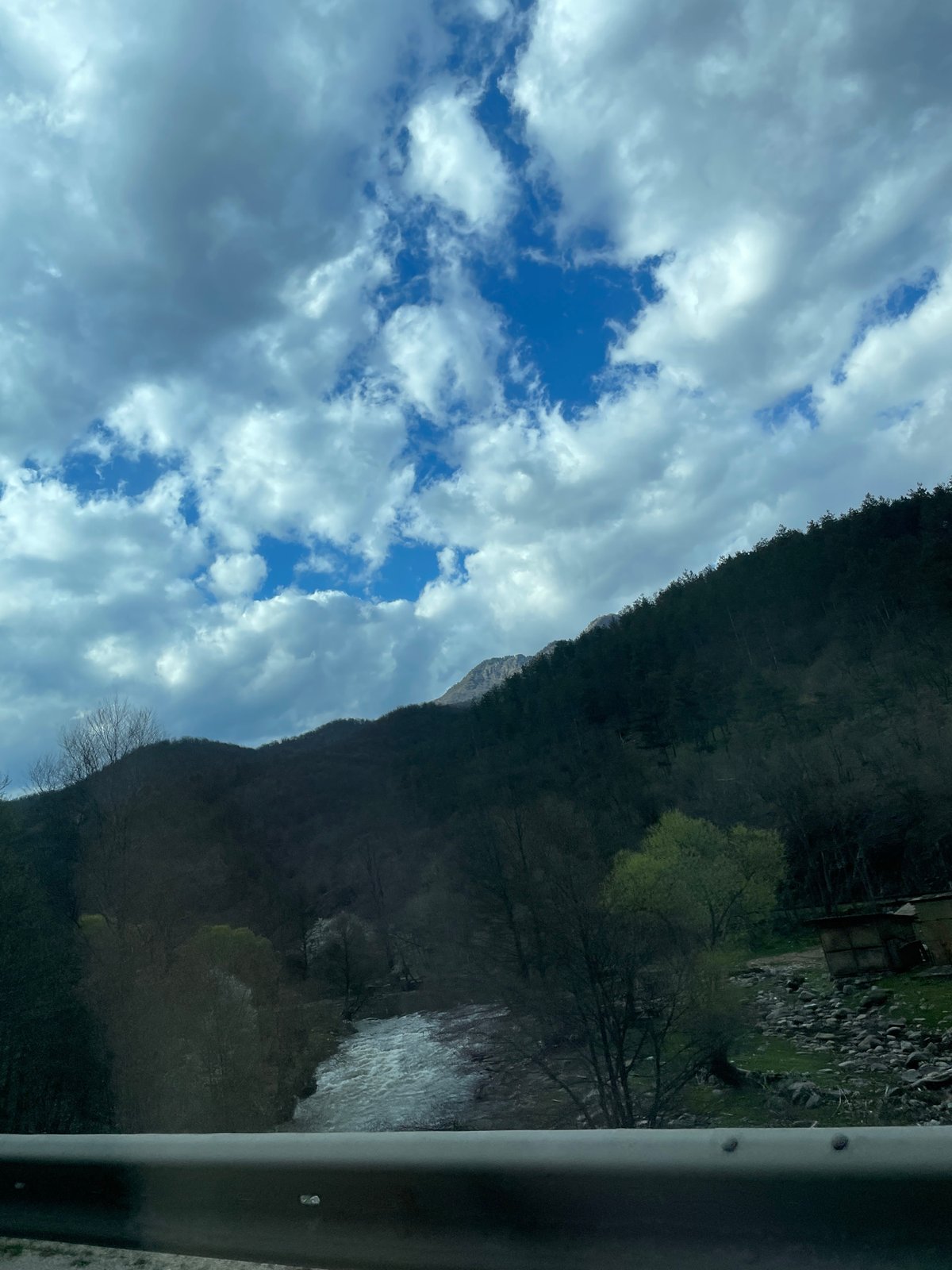 Mountain landscape with water structure observed in Kostandovo, Bulgaria
