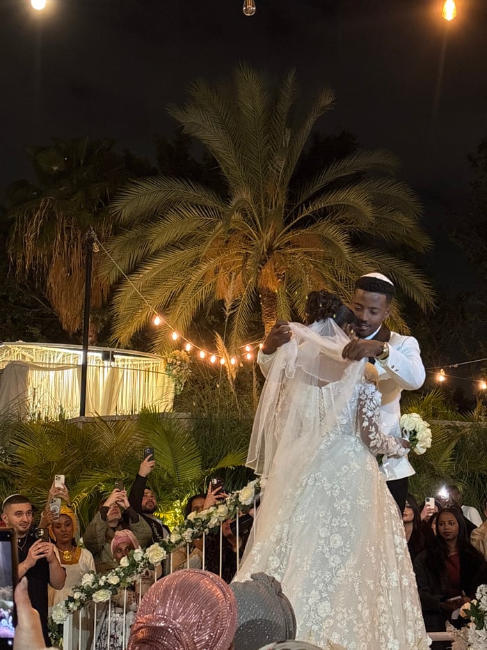 Evening wedding celebration held in Petah Tikva, Israel