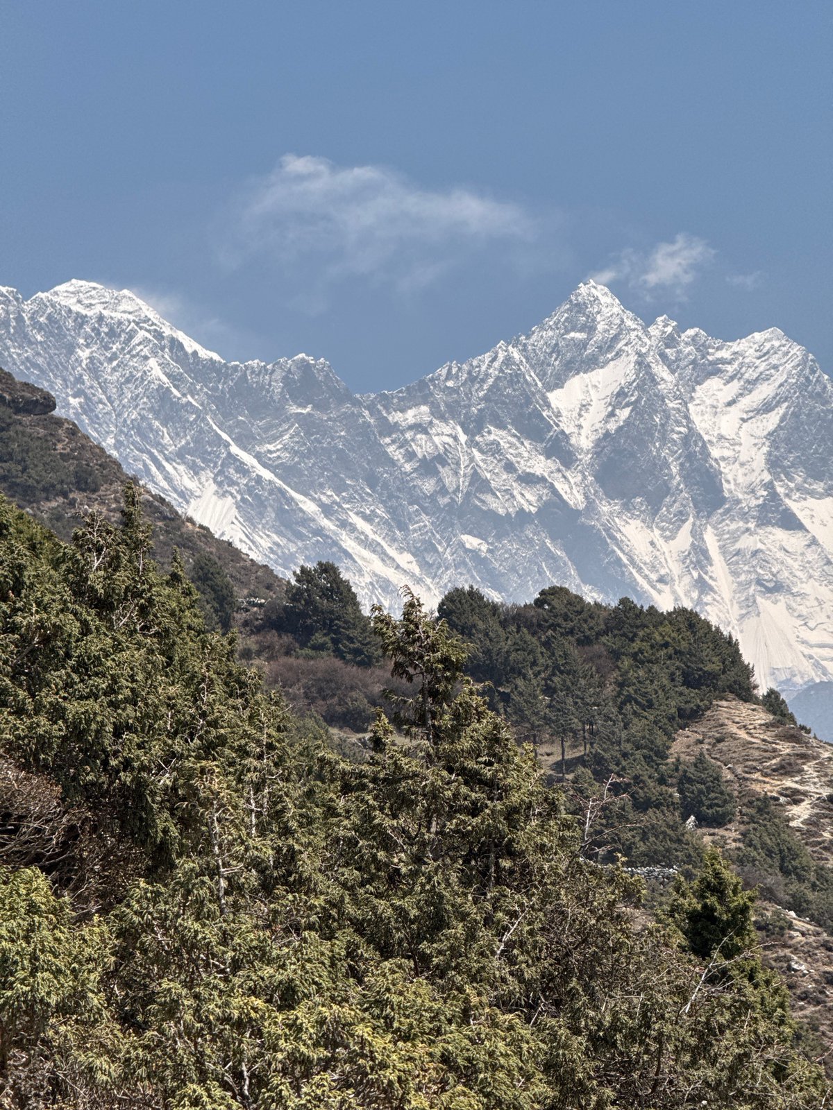Morning mountain vistas captured near Khumjung village, Nepal