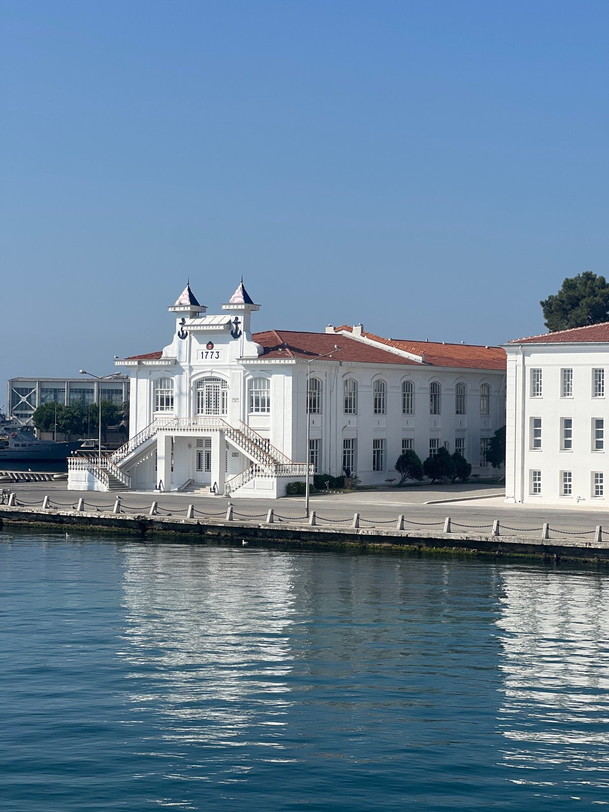 Prince Islands, Istanbul: waterfront buildings and forested hills from sea level to aerial