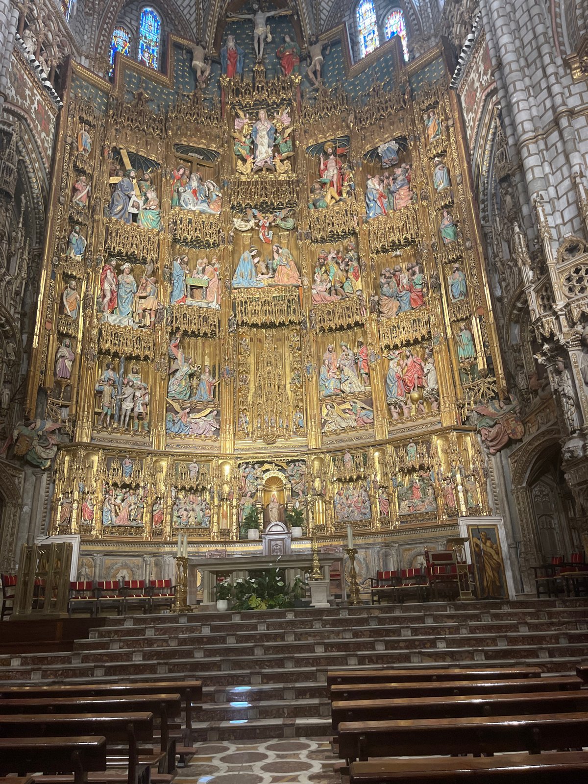 Inside and outside Toledo Cathedral's Gothic architecture