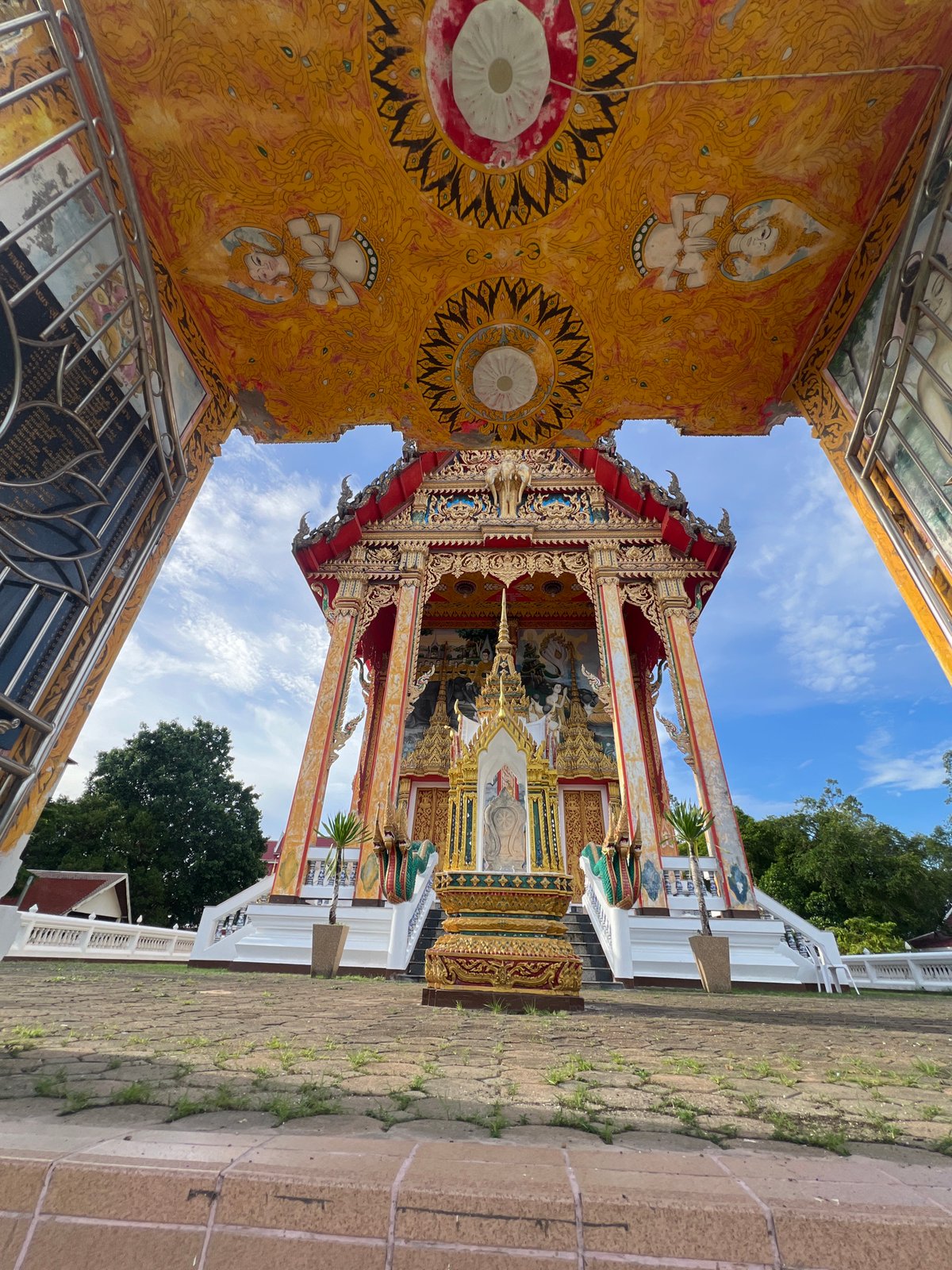 Inside a ornate Buddhist temple complex in Choeng Thale, Phuket