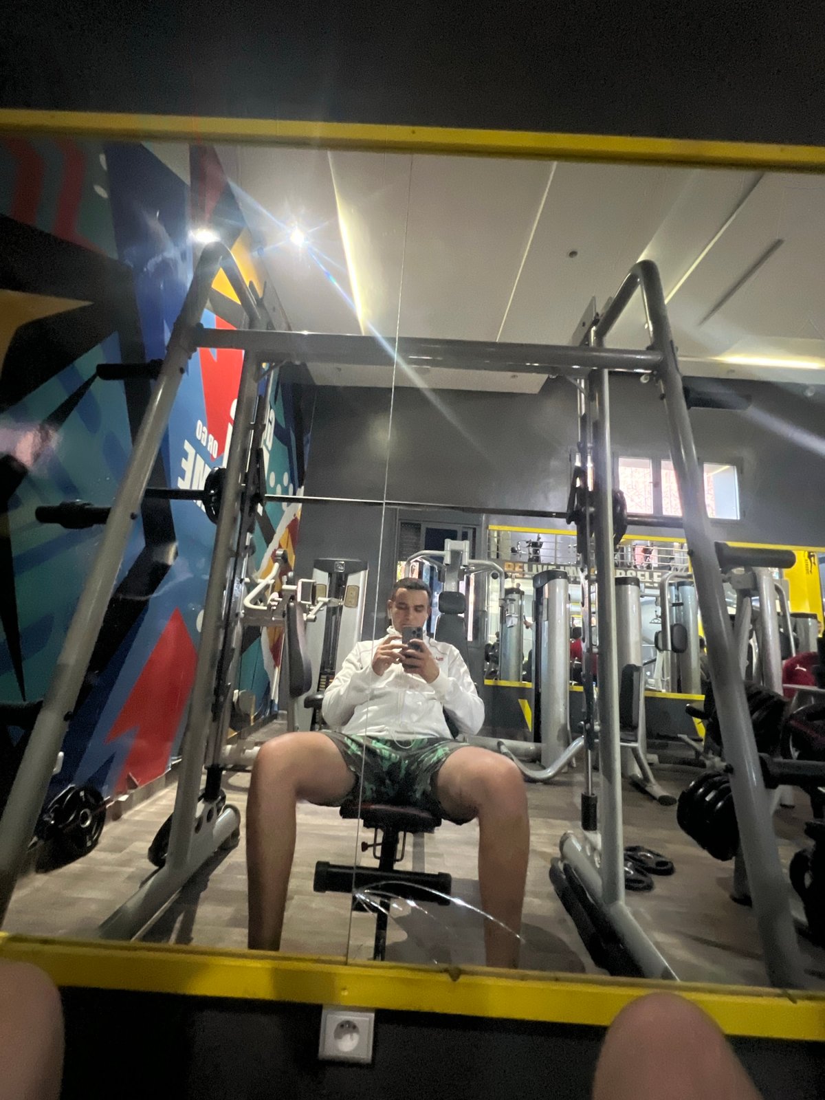 Gym workout session documented in Ouaouizert, Morocco