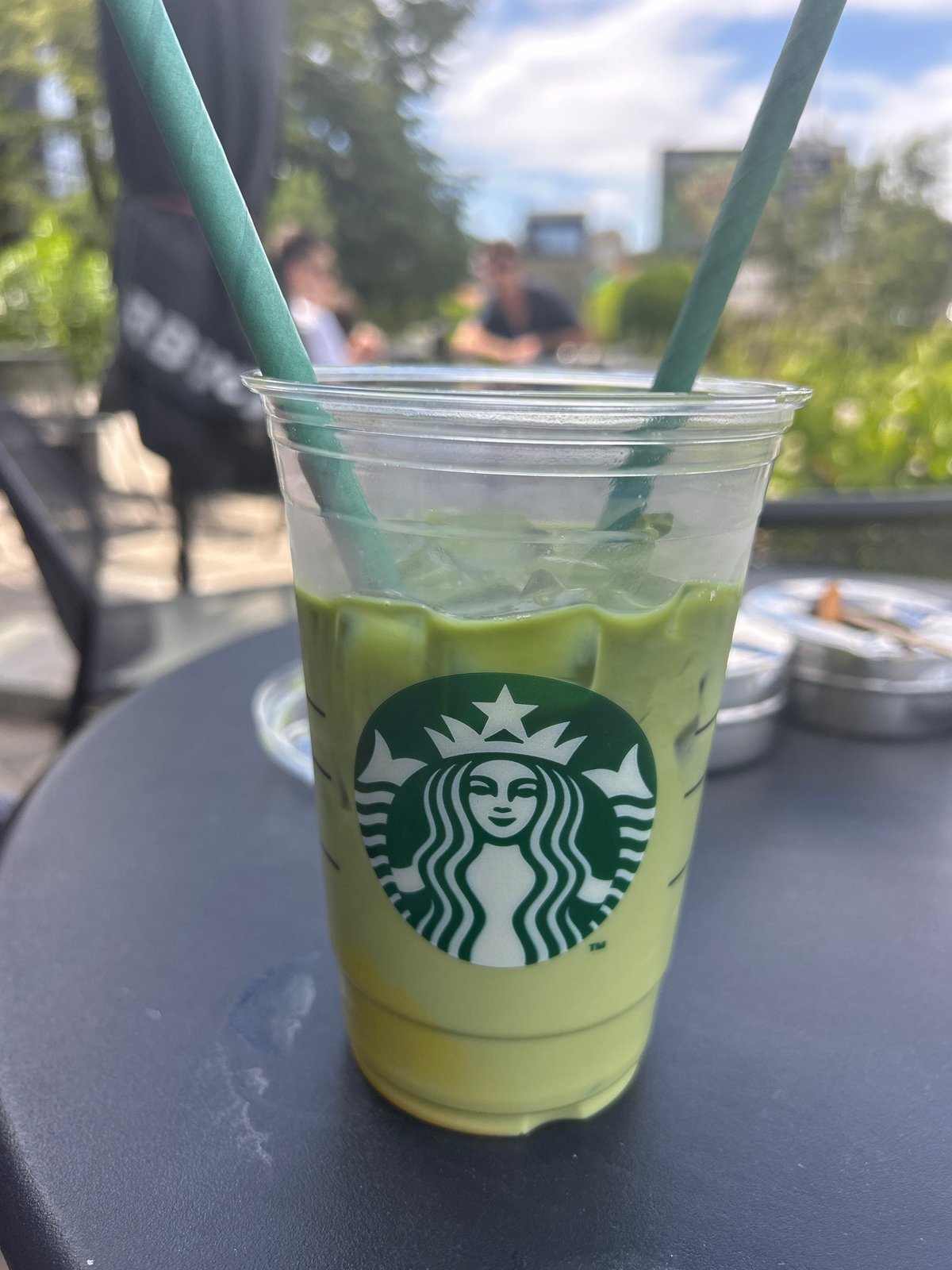 Sofia residents document matcha latte, person on screen Saturday afternoon