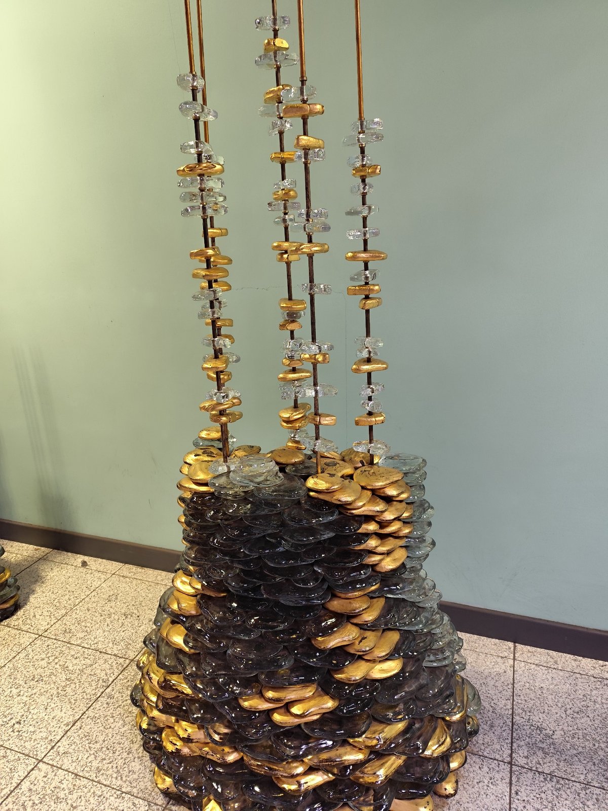 Art installations and daily life captured at Istanbul metro station