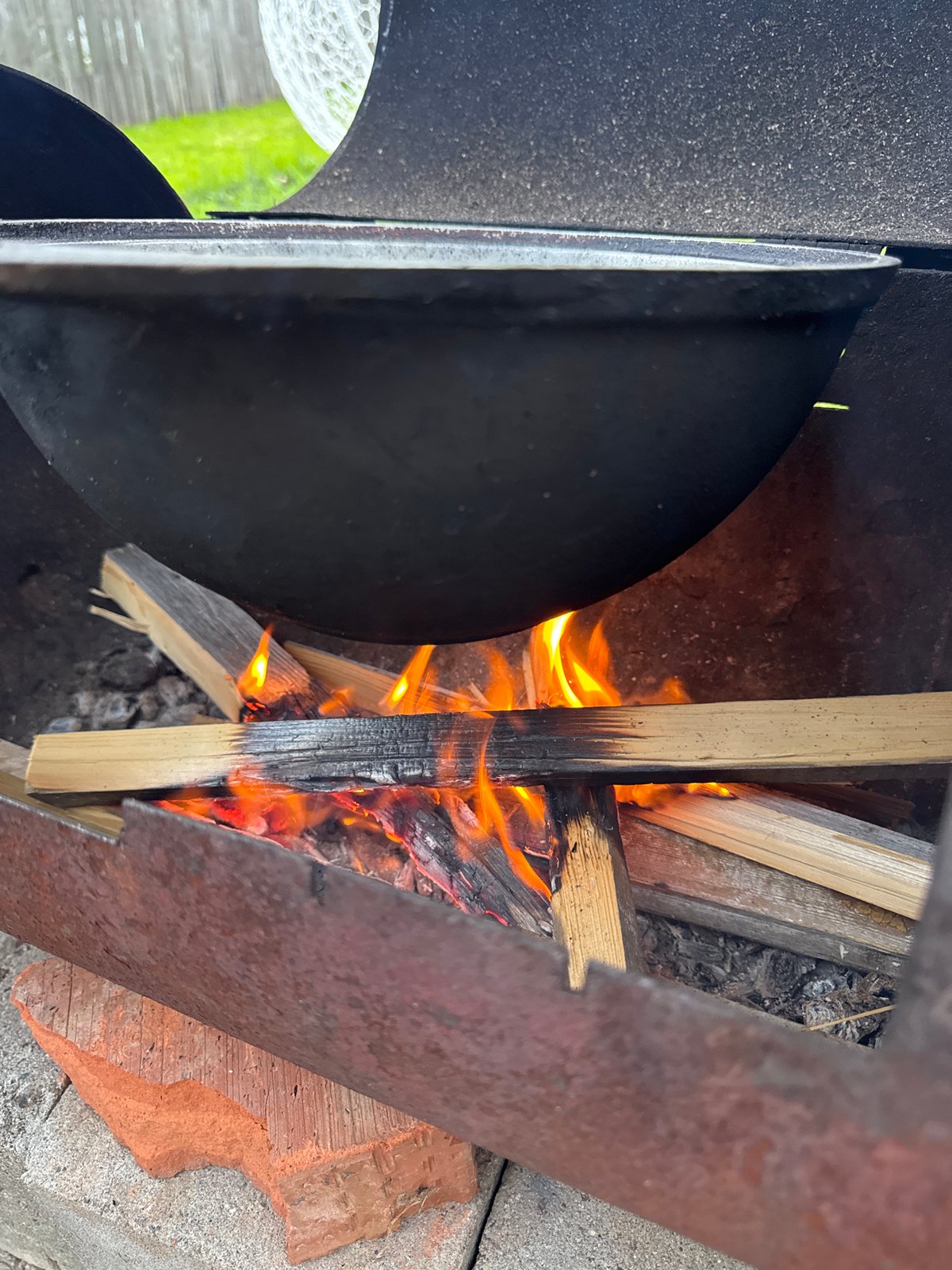 Backyard cookout with dogs, fire, and cold beers in Chaikovsky