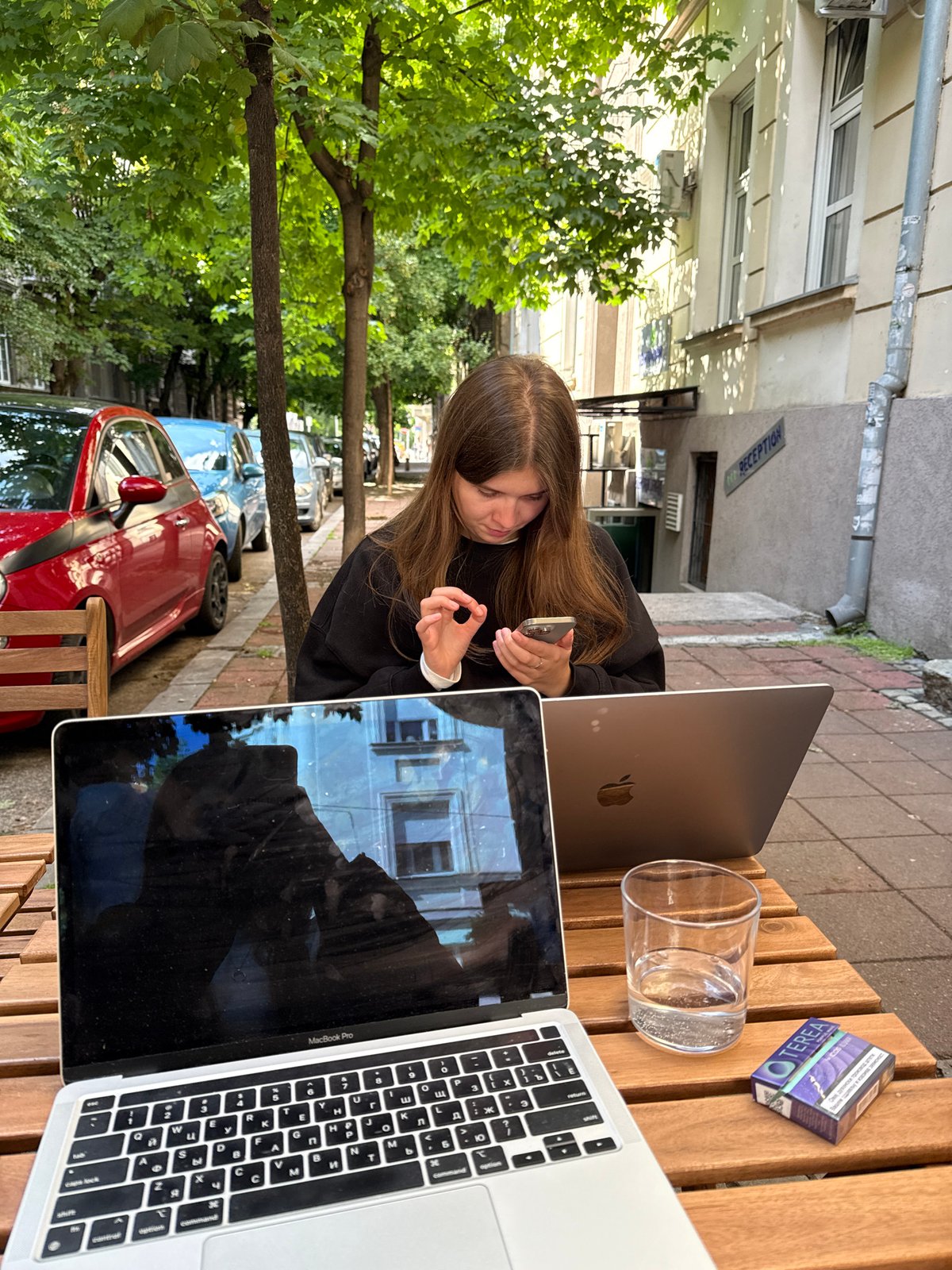 Young woman spotted at cafe, indoors in Belgrade