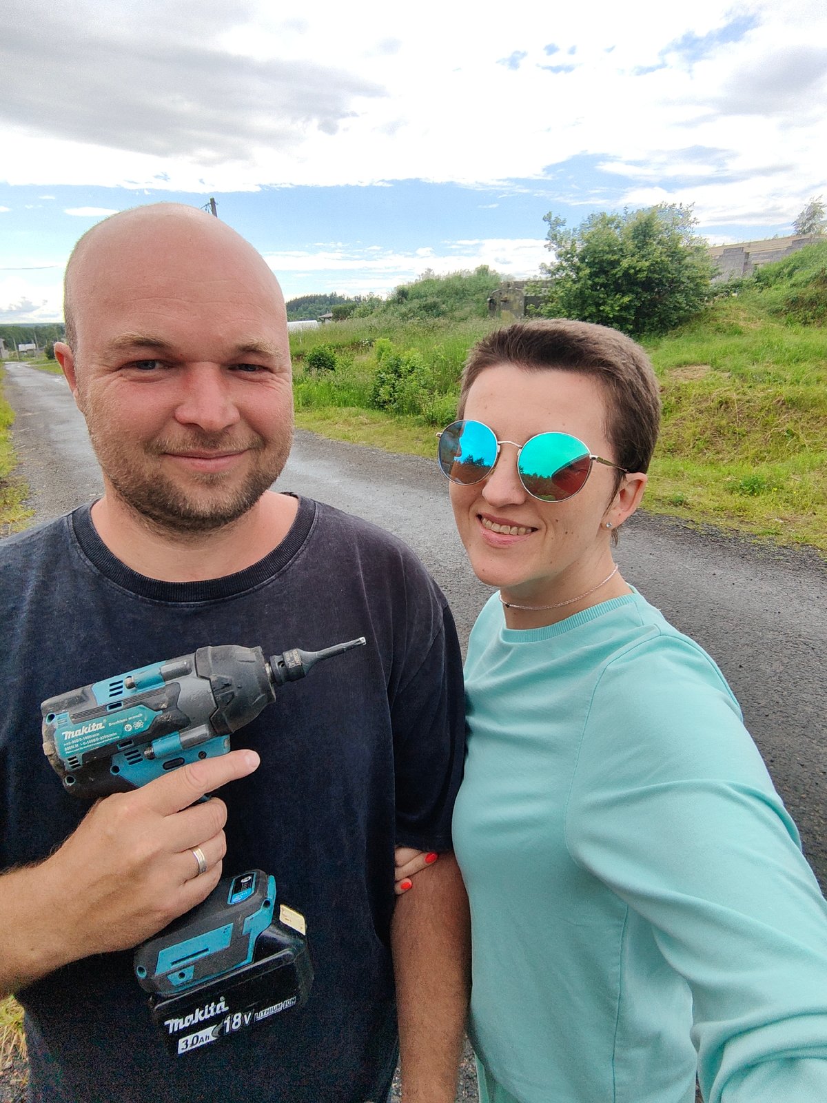 Rural Belarus road trip with selfies and construction materials
