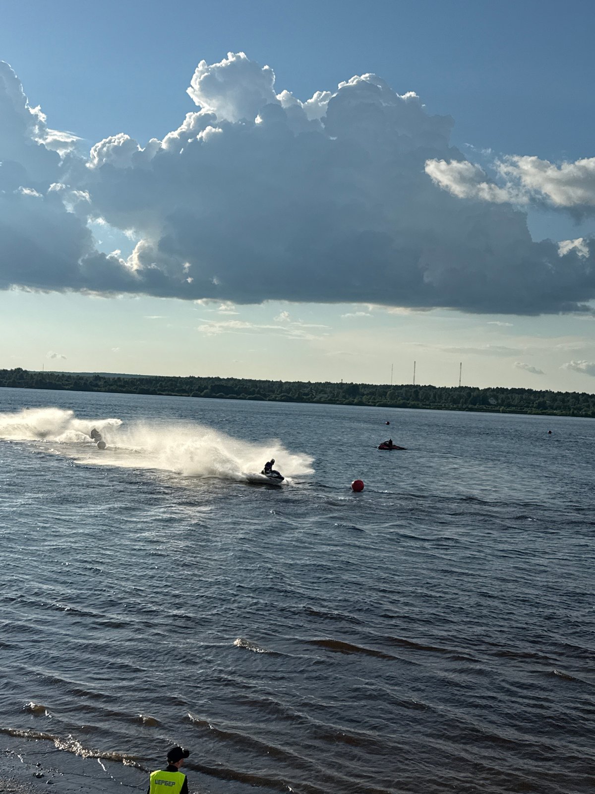 Jet ski racing competition on Kama River in Perm