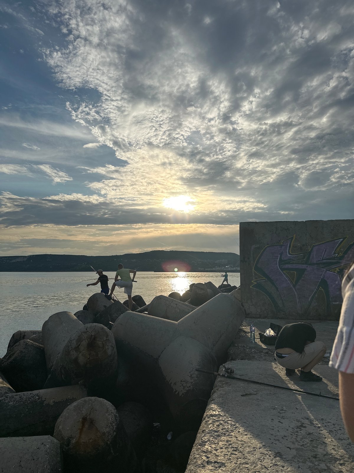 Sunset harbor scenes documented in Balchik, Bulgaria