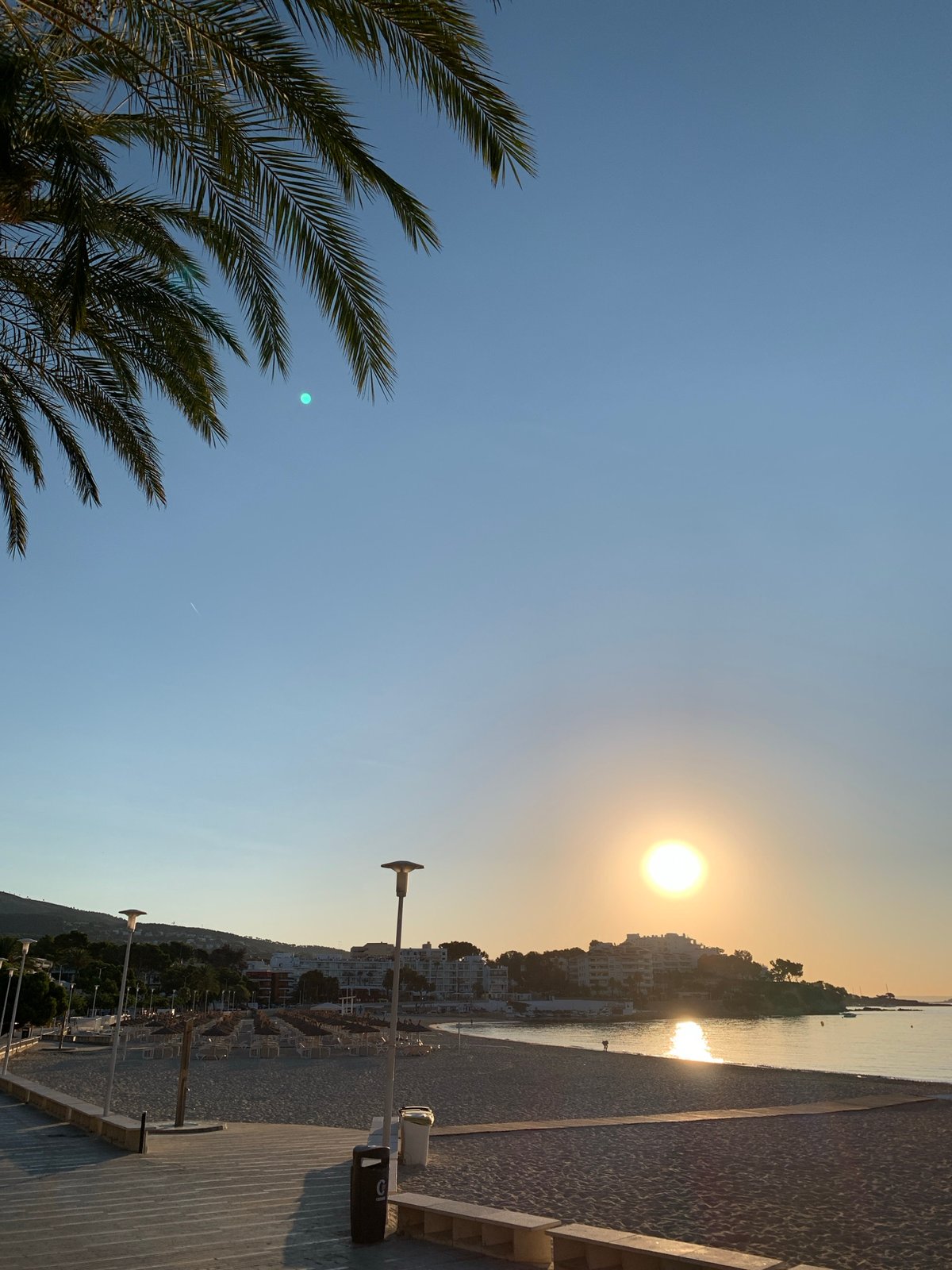 Golden hour along Palmanova's seaside promenade