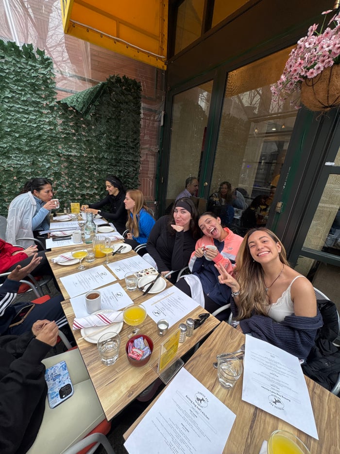 Diners gather at Hell's Kitchen restaurant outdoor seating