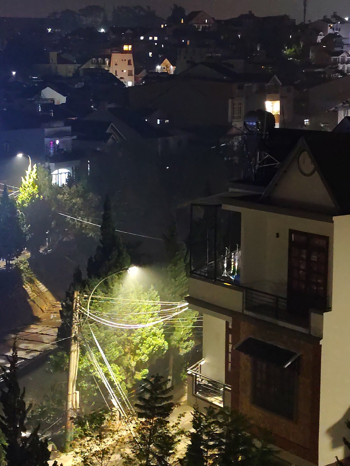 Nighttime documentation captures Da Lat's illuminated urban landscape