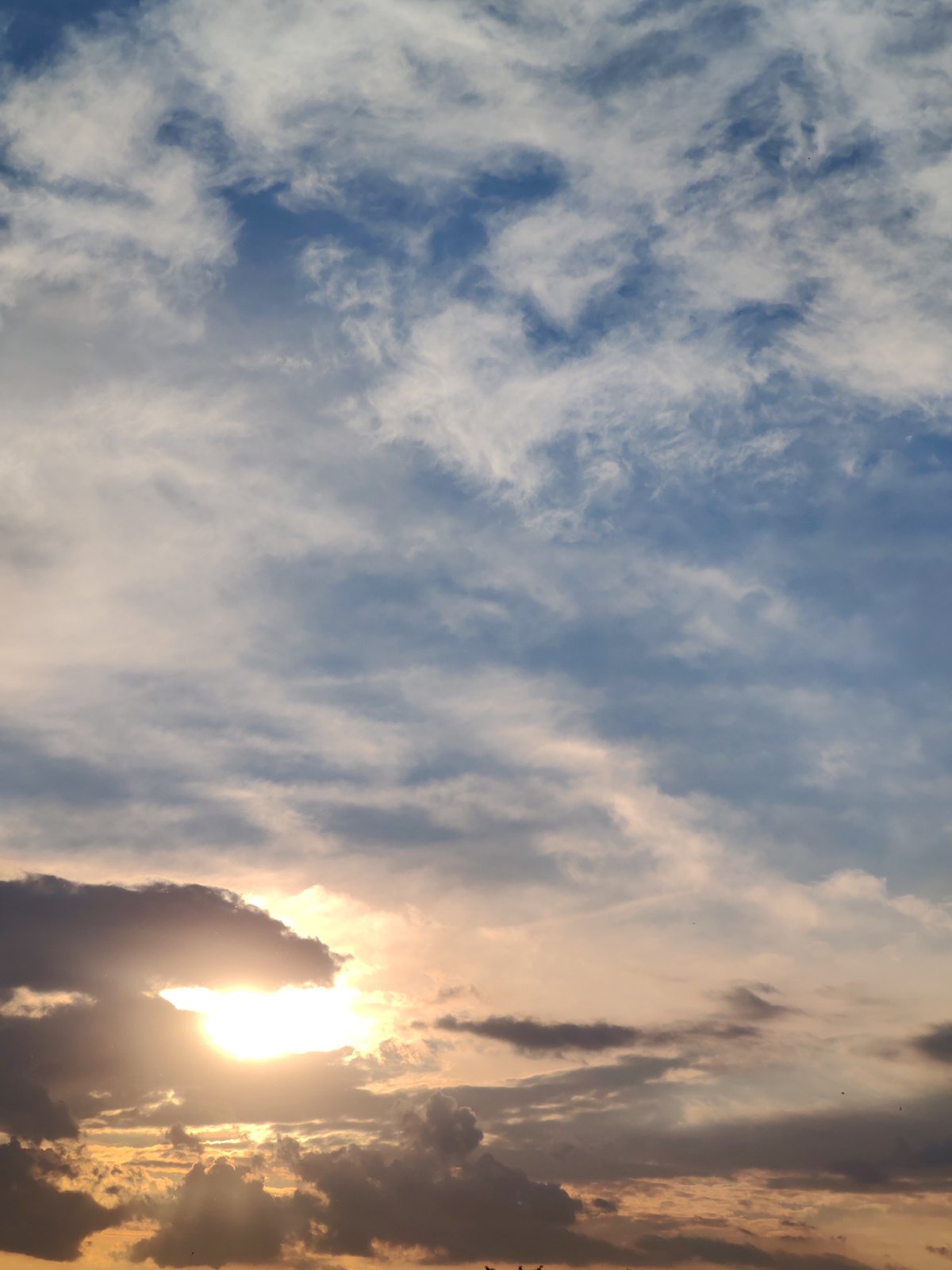 Sunset observed through clouds in Podolsk, Russia