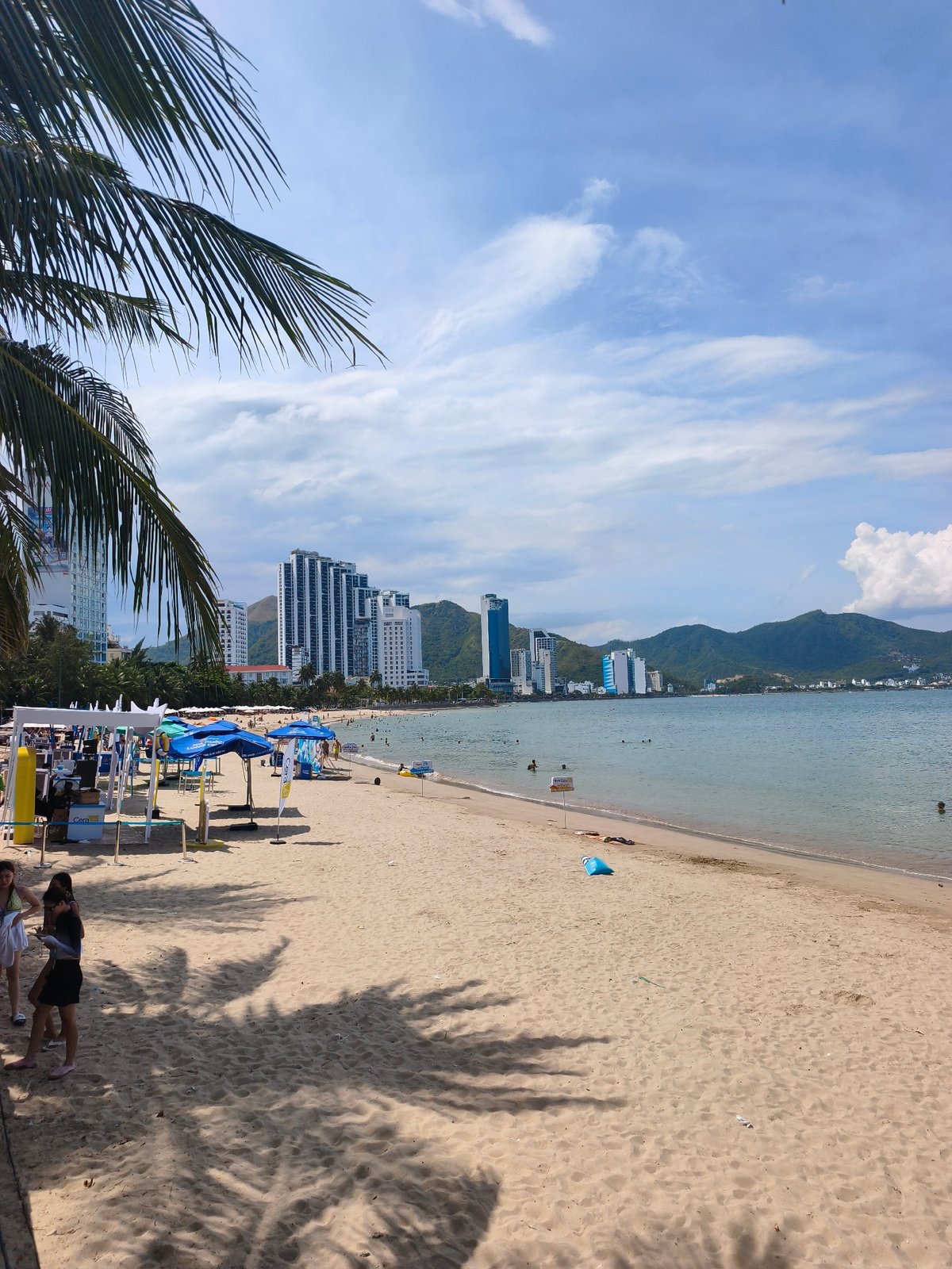 Nha Trang beach and streets on a summer morning
