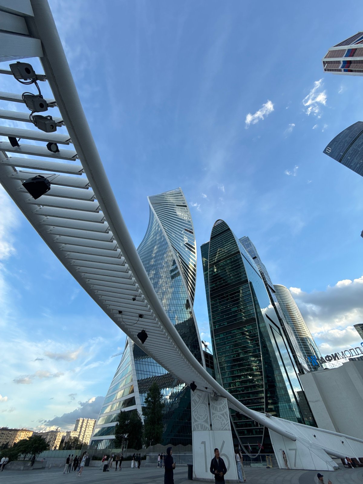 Hanging around Moscow City's towers and plazas on a grey afternoon