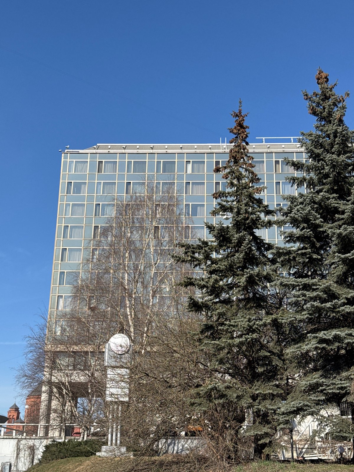 Multi-story building documented in Khimki under clear skies