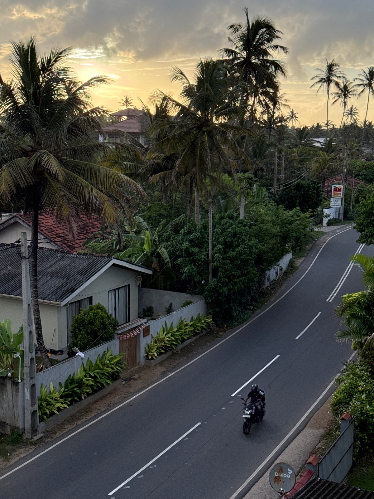 Rainy evening on Sri Lanka's south coast, indoors and out