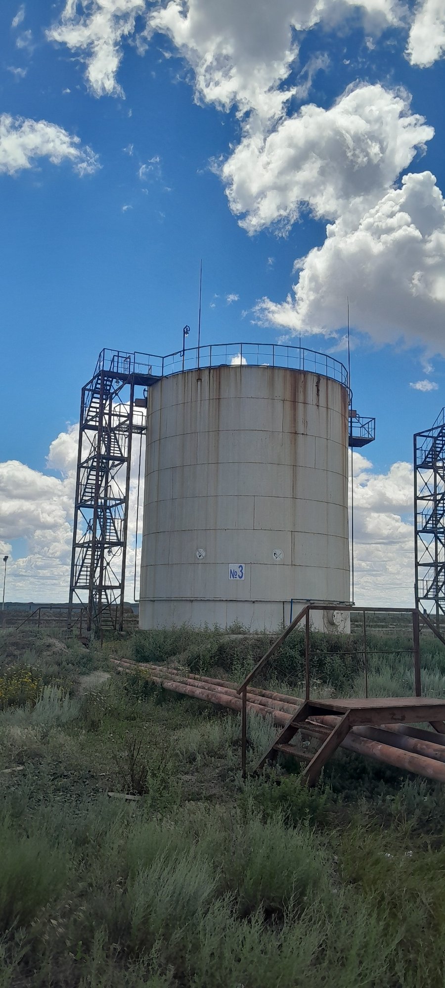 Weathered oil infrastructure at a Kazakhstan facility