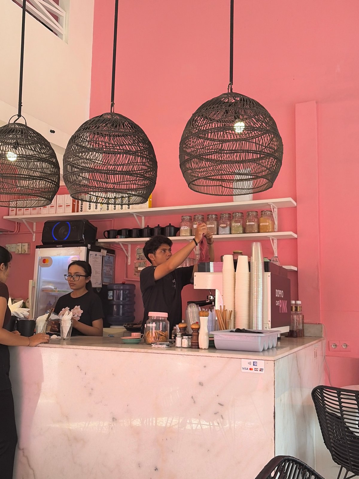 Kuta cafe crawl anchored at Doppio Cafe Pink, Bali