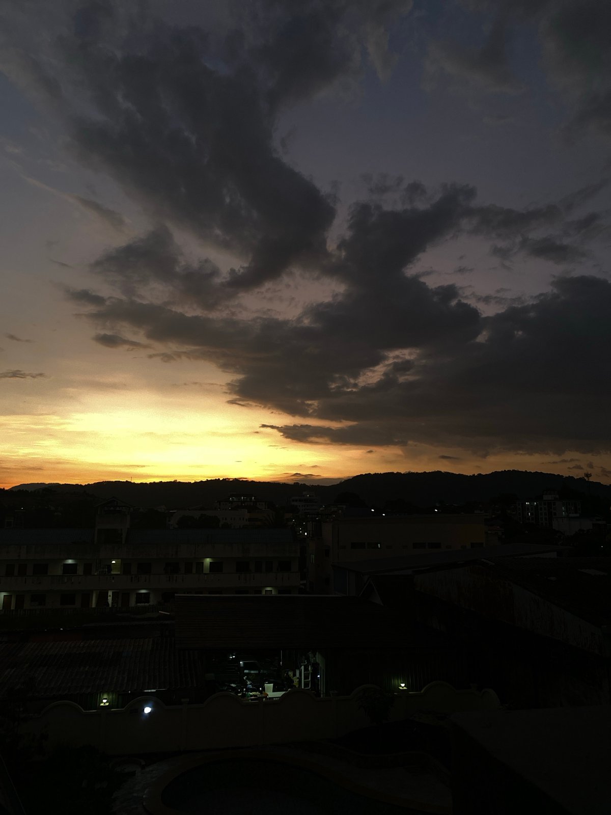 Dramatic cloudy sky observed over Ratsada, Thailand