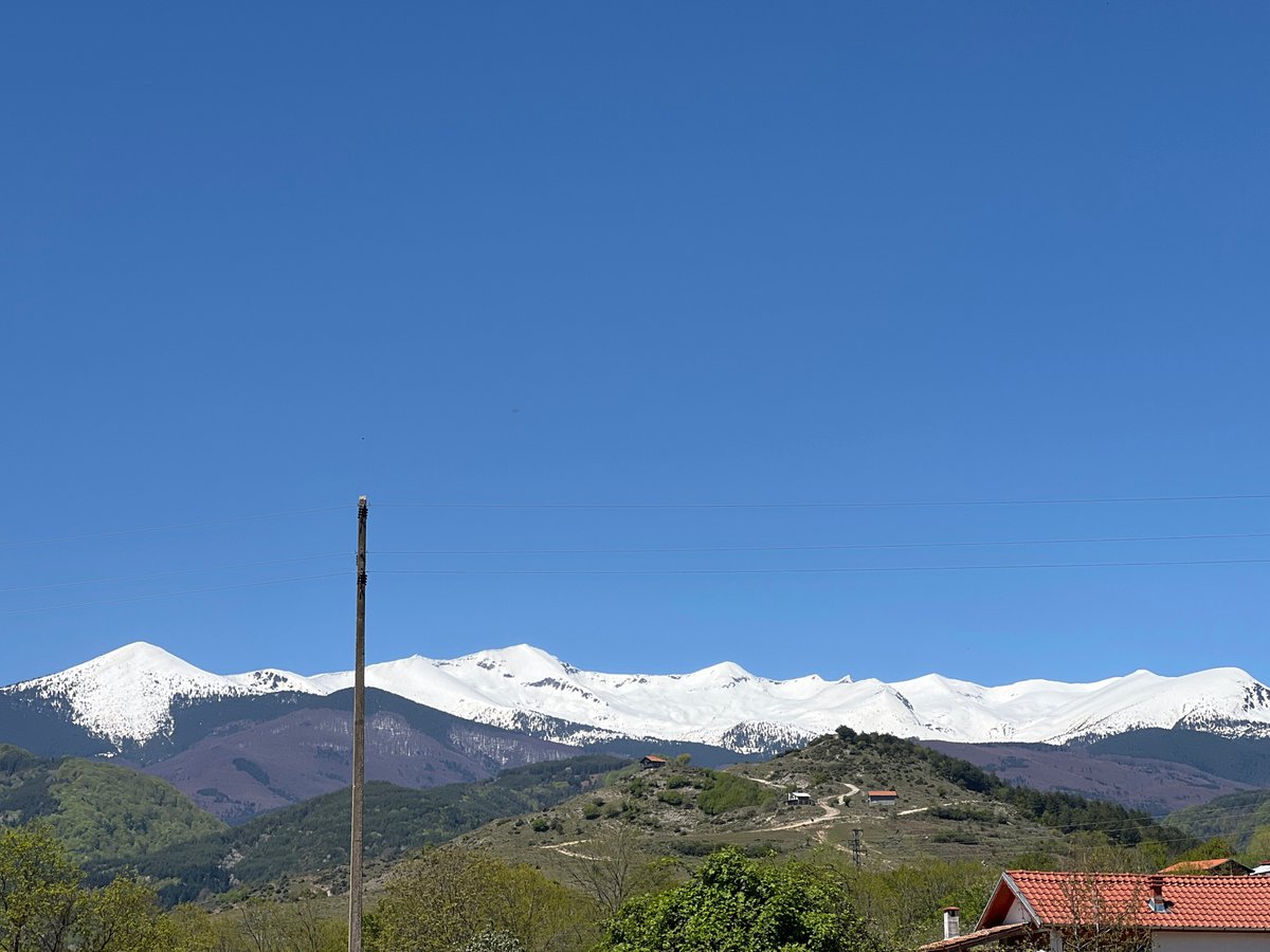 Spring morning landscape documentation in rural Bulgarian mountain village