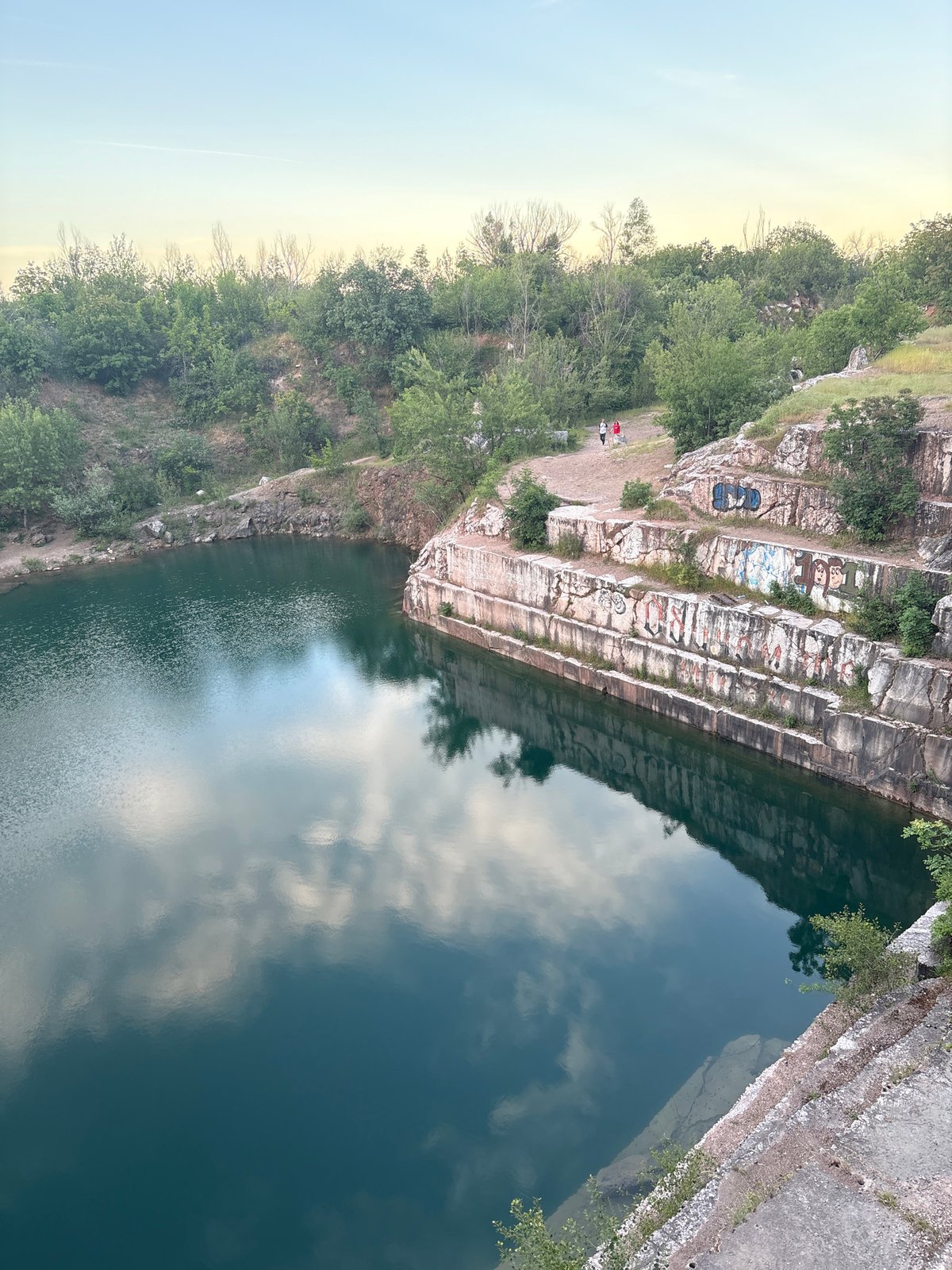 Quarry with graffiti, vegetation documented in Pravoslav, Bulgaria