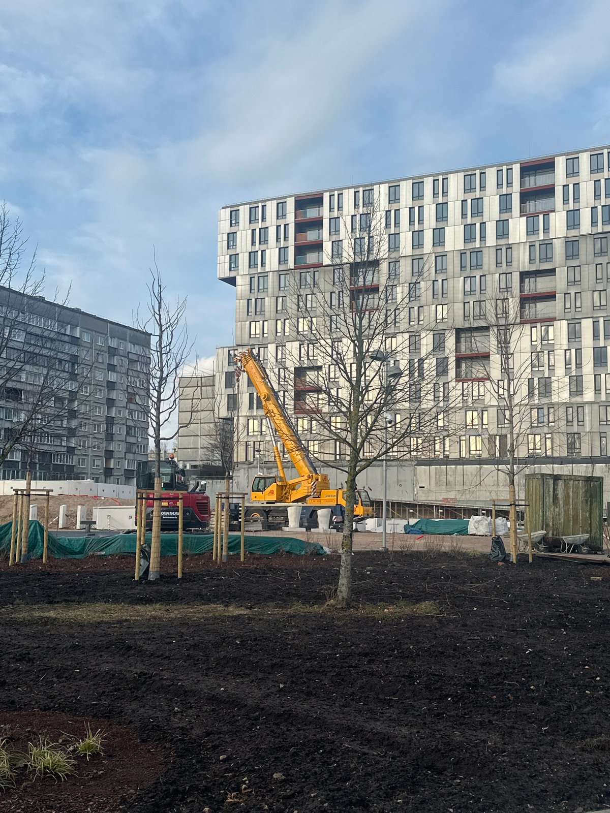 Construction continues at Riga residential development site