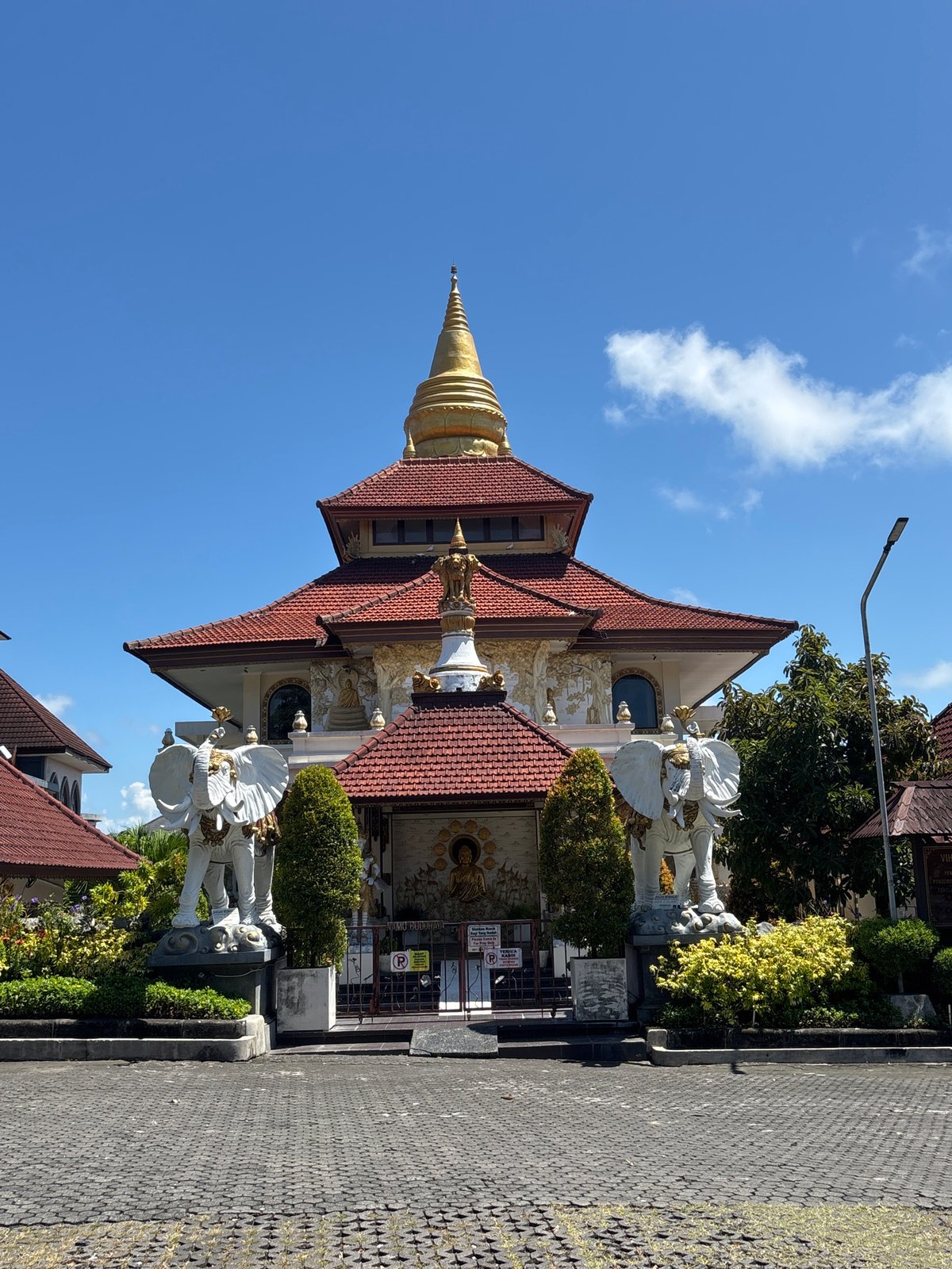 Buddhist temple complex documented in Nusa Dua, Indonesia