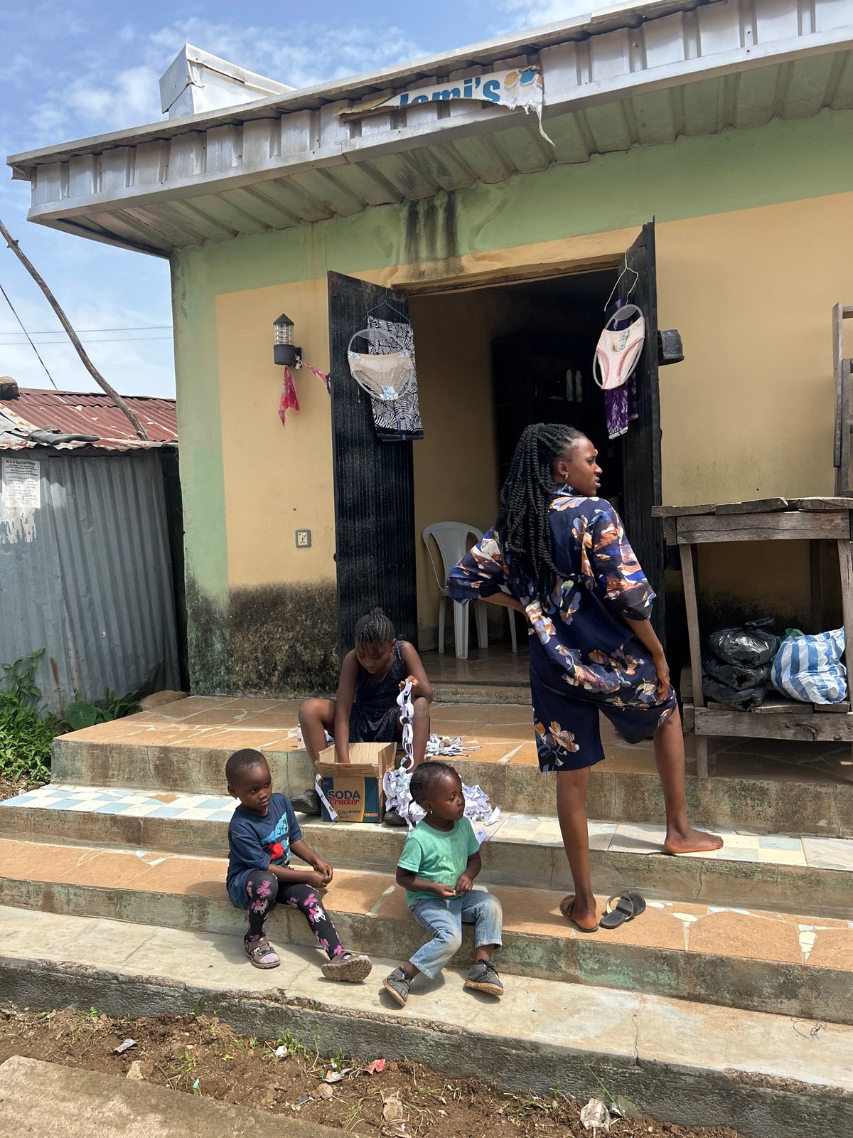 Midday street life and market activity in Jos, Nigeria