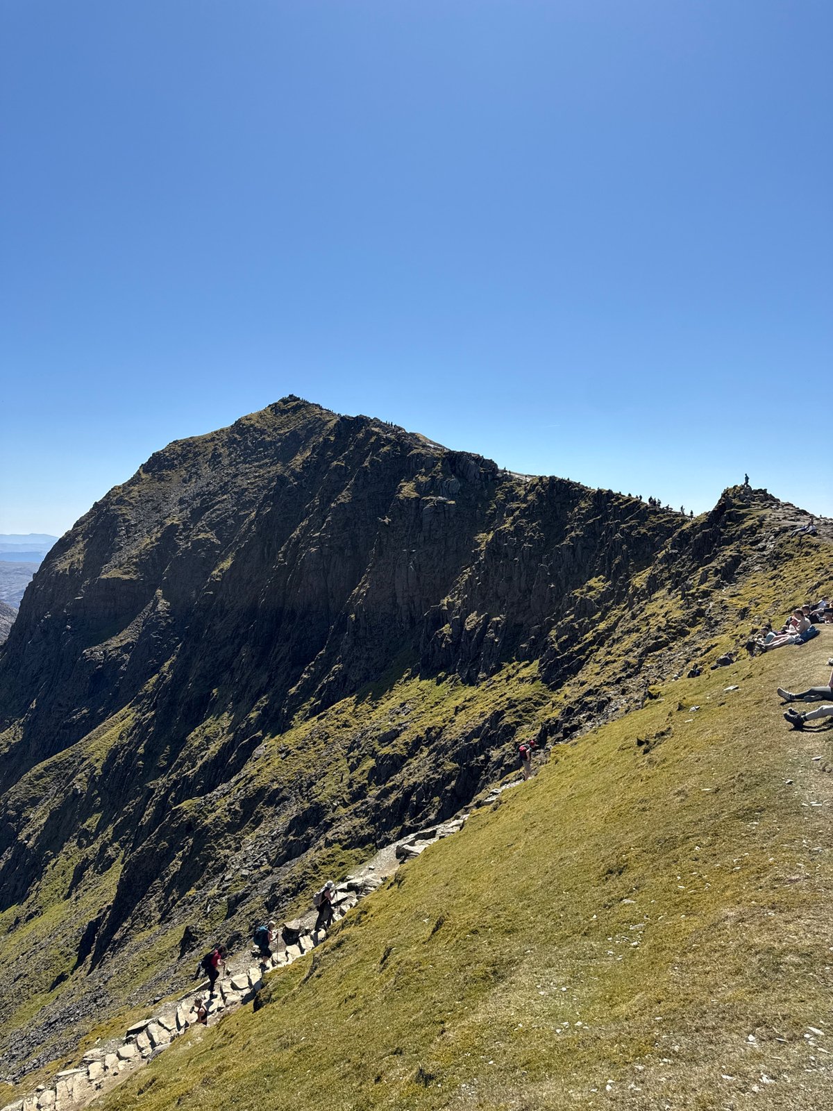 Hikers spotted on Snowdonia peaks during clear April morning