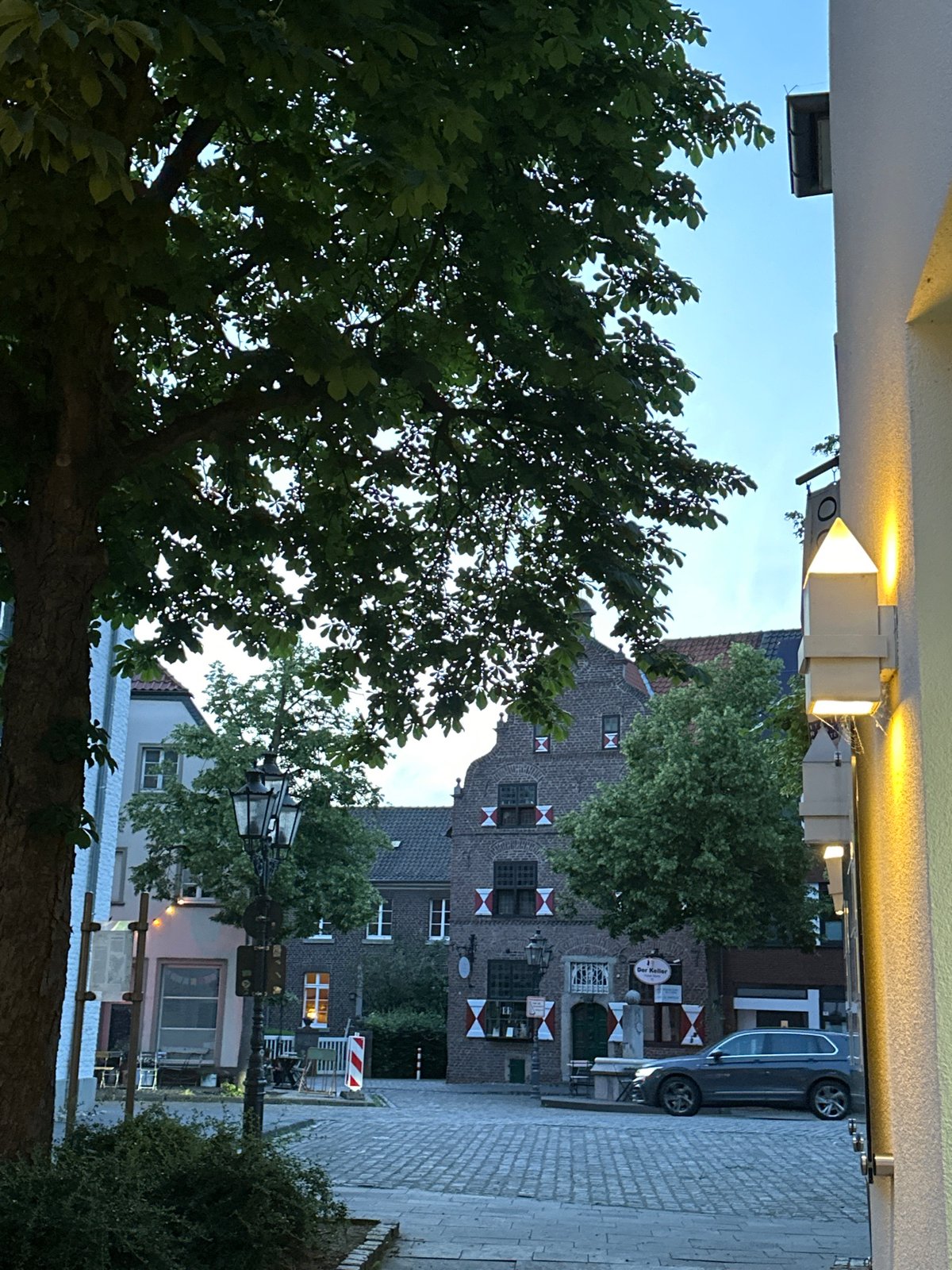 Twilight photography session captures quiet Krefeld historic district