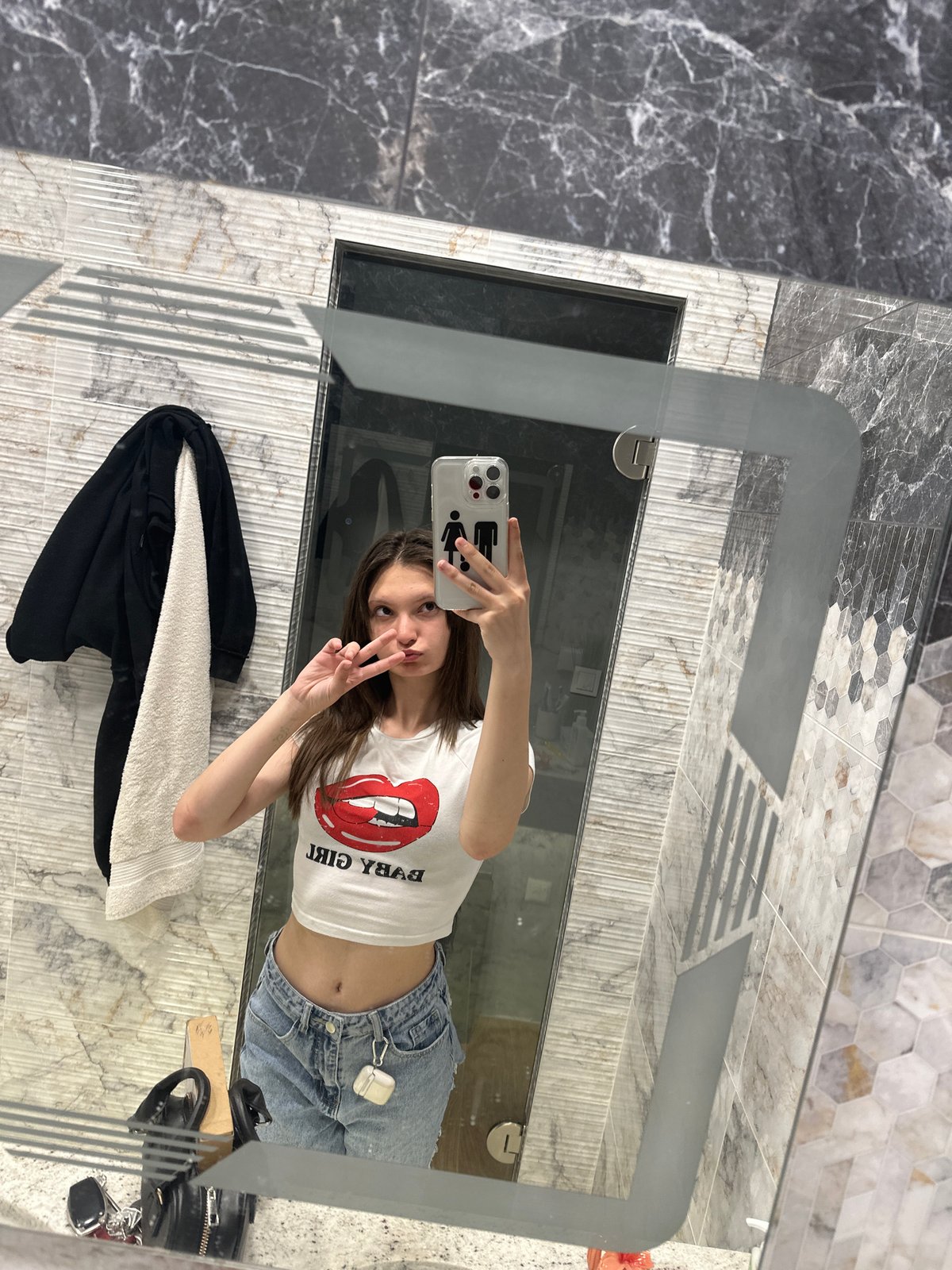 Late night selfie session in Sofia bathroom
