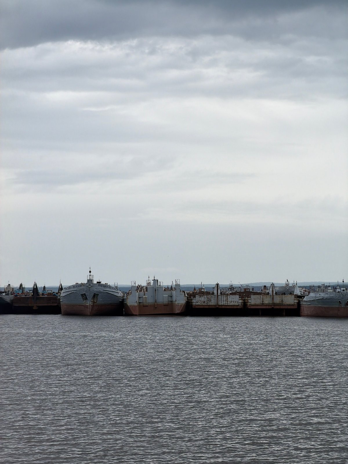 Morning scenes documented around Chaikovsky's waterways and industrial areas