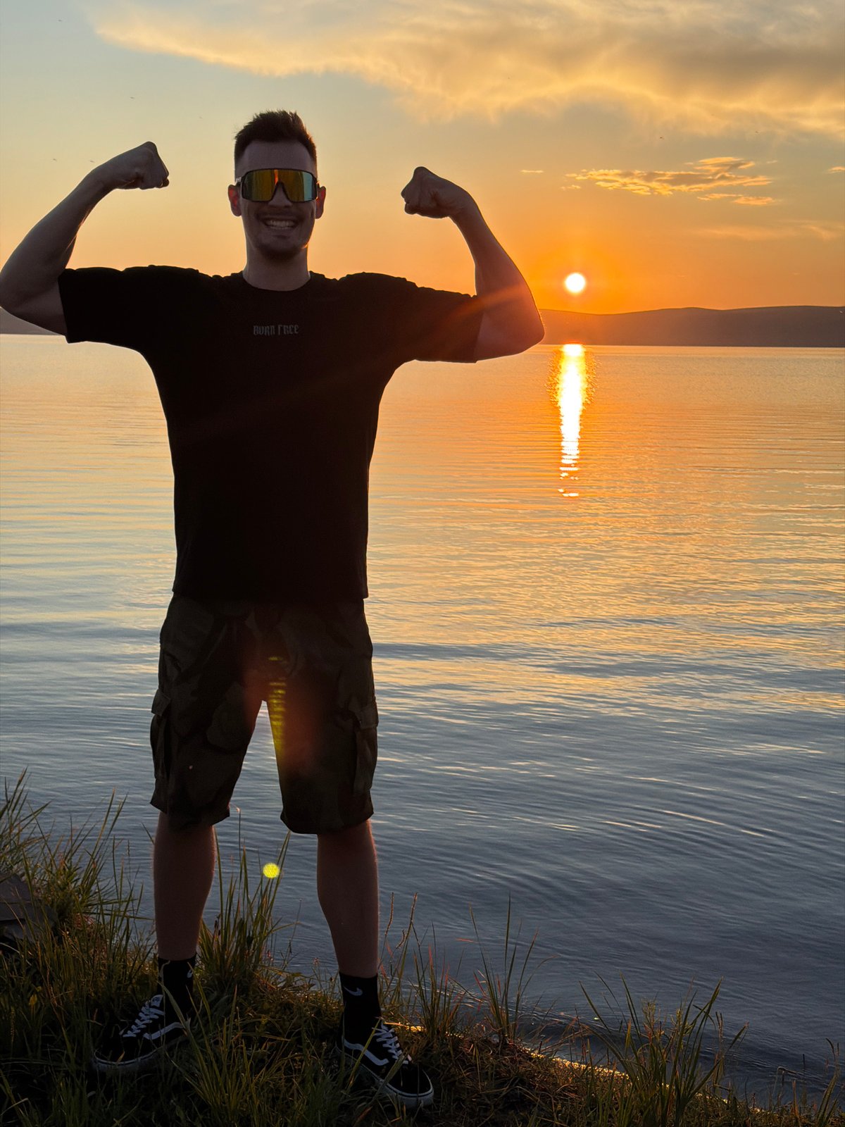 Sunset pause at a remote Russian waterfront