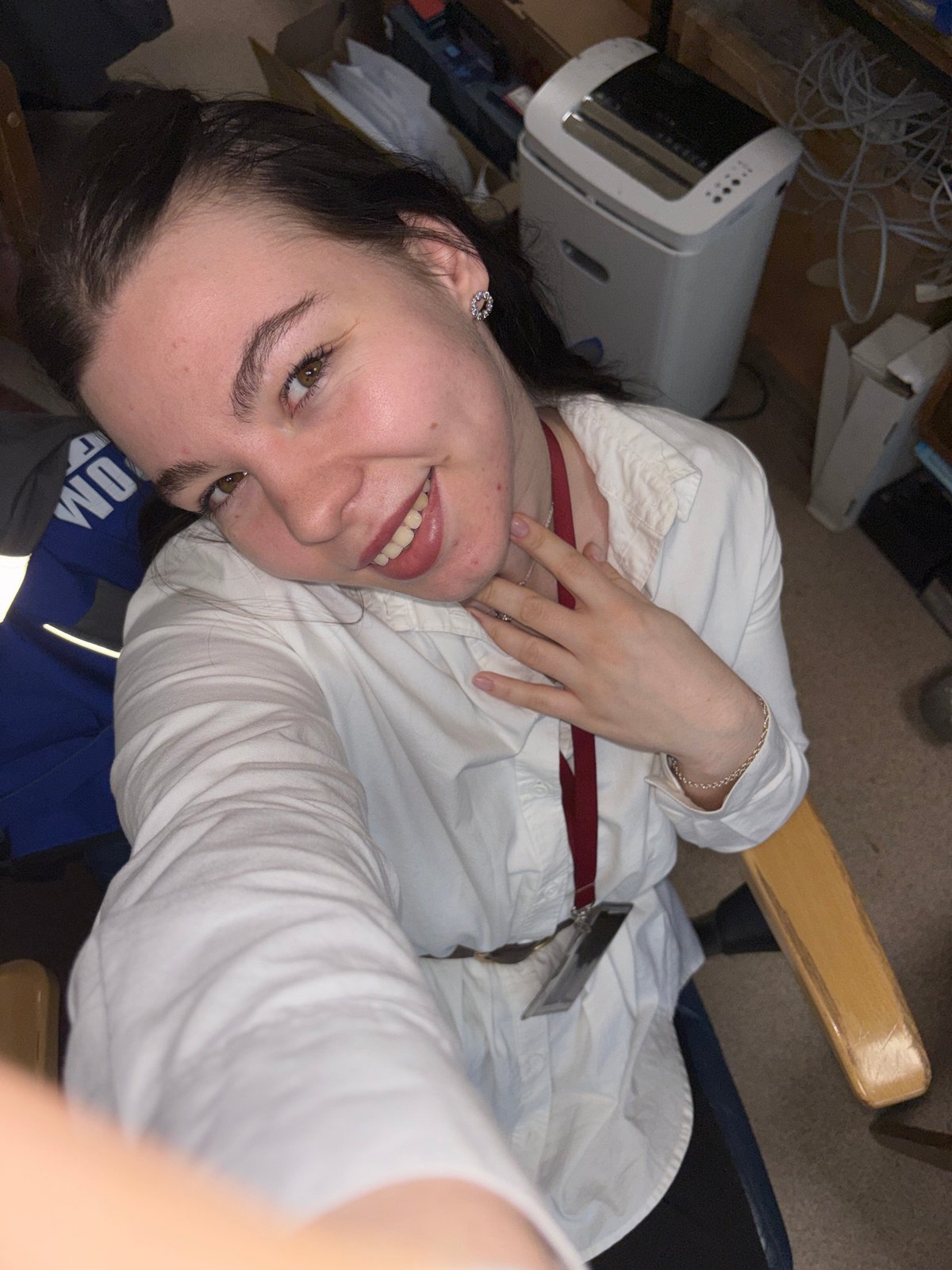 Person takes selfie in office setting in Perm