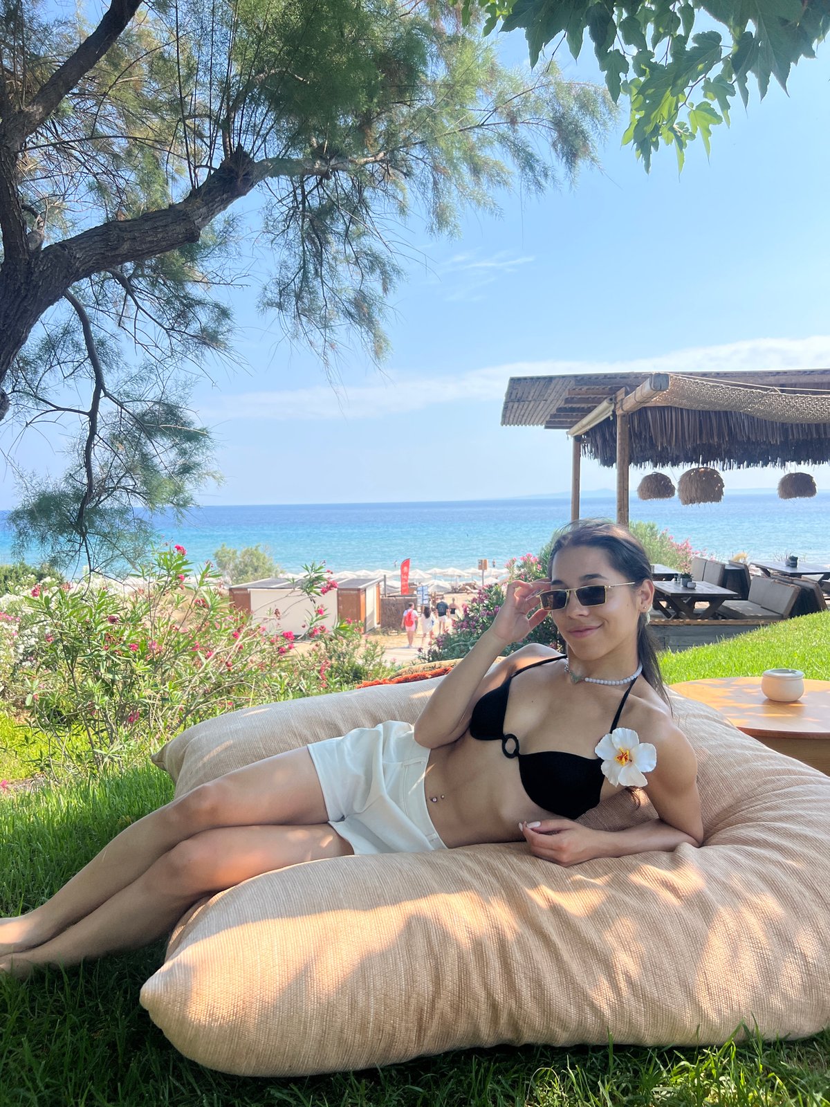 Lazy morning at Banana Bay beach club, Zakynthos