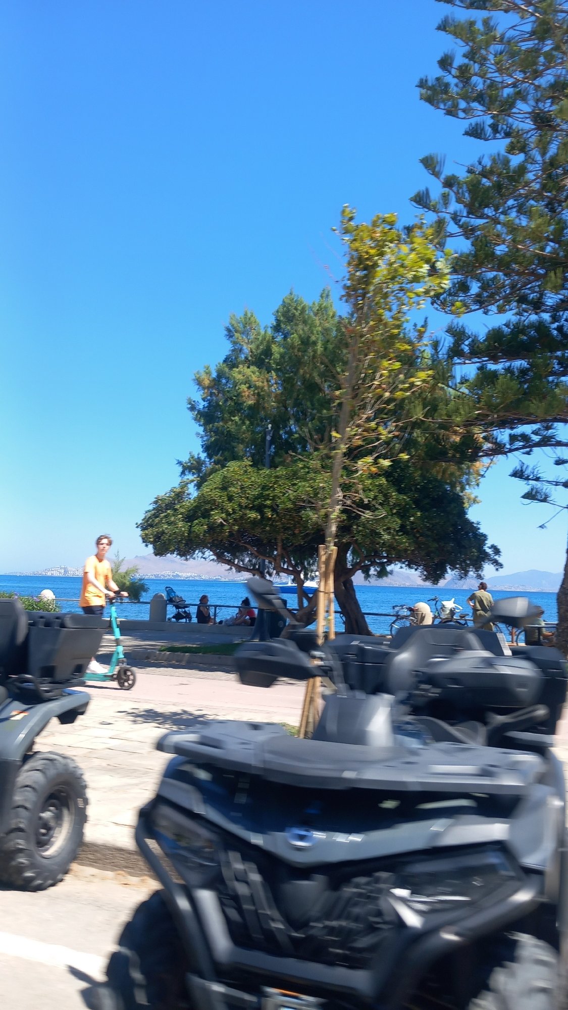 Busy morning along the Kos waterfront promenade