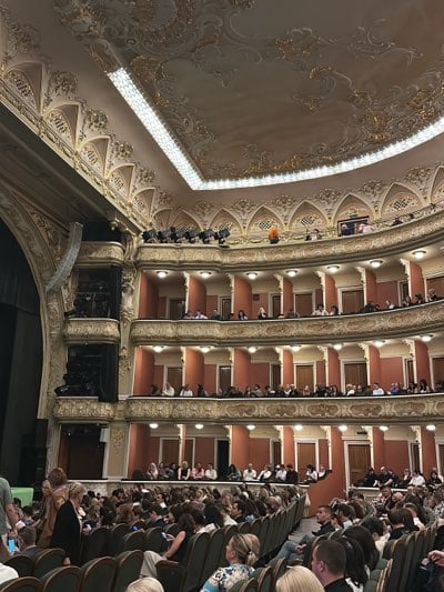 Theater performance documented at ornate Kyiv opera house