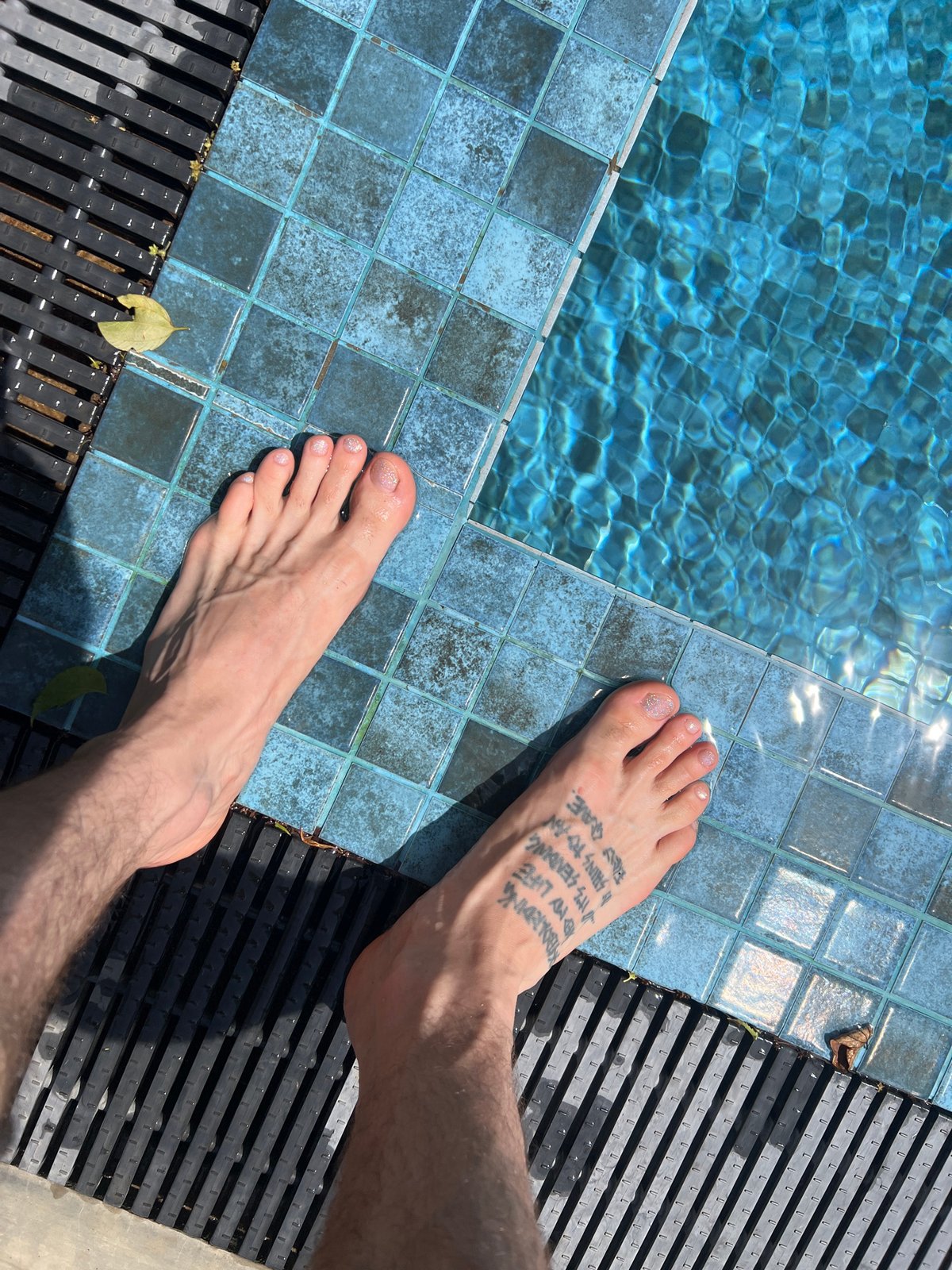Morning scenes documented in Kabalana: poolside moment, educational banner