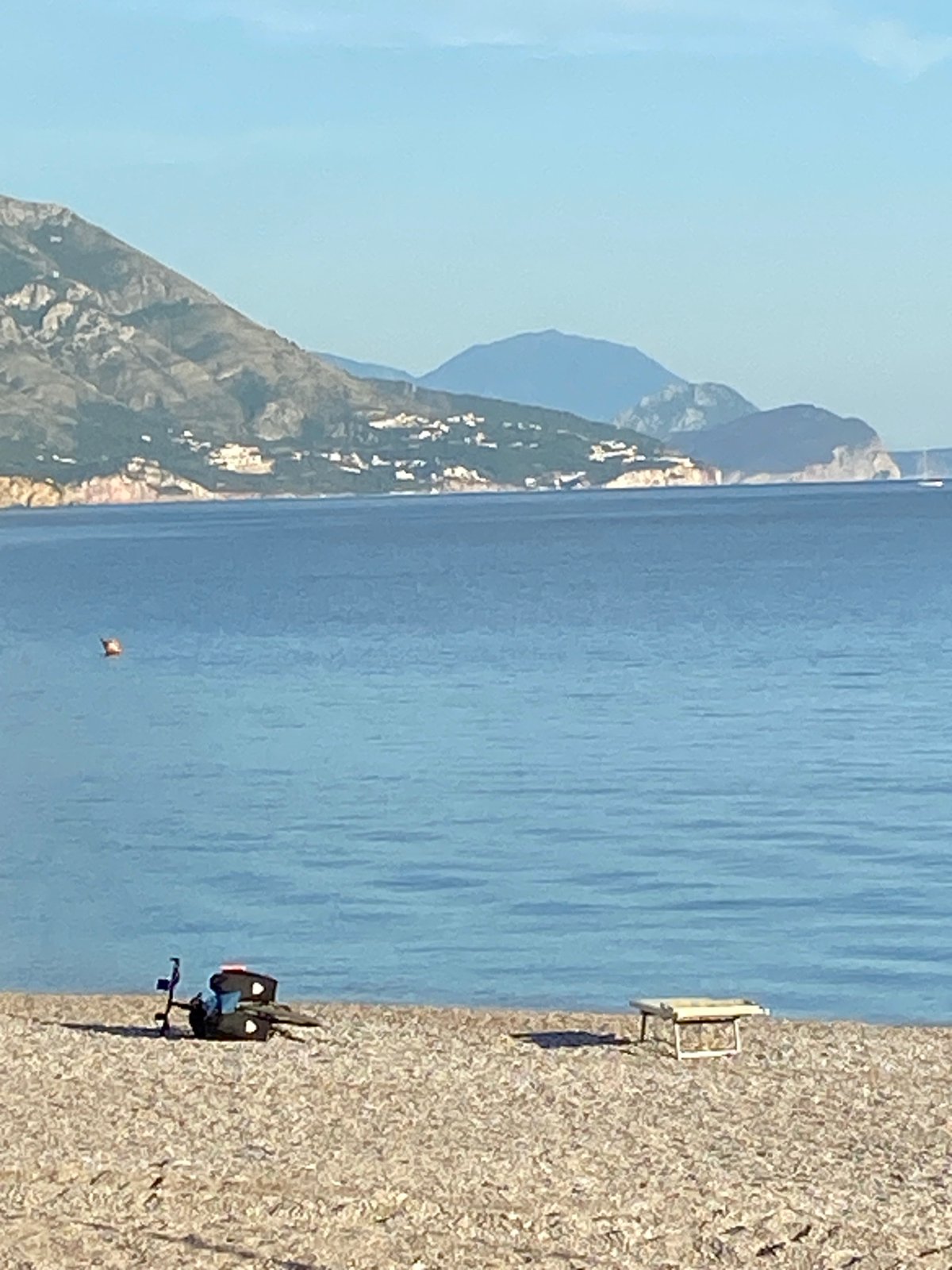 Sunny beach day documented in Prijevor, Montenegro