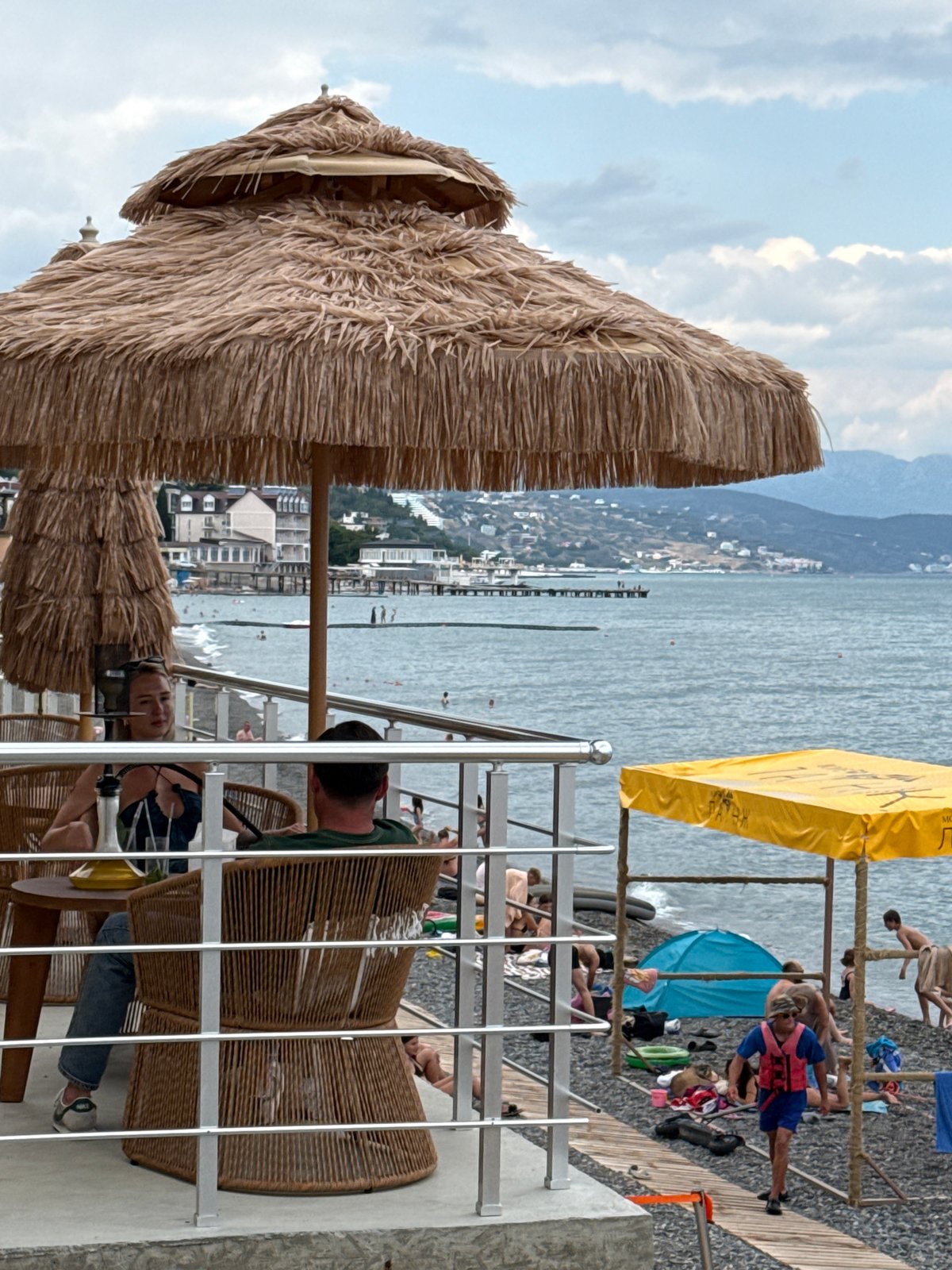 Afternoon at an Alushta beach club on the Black Sea