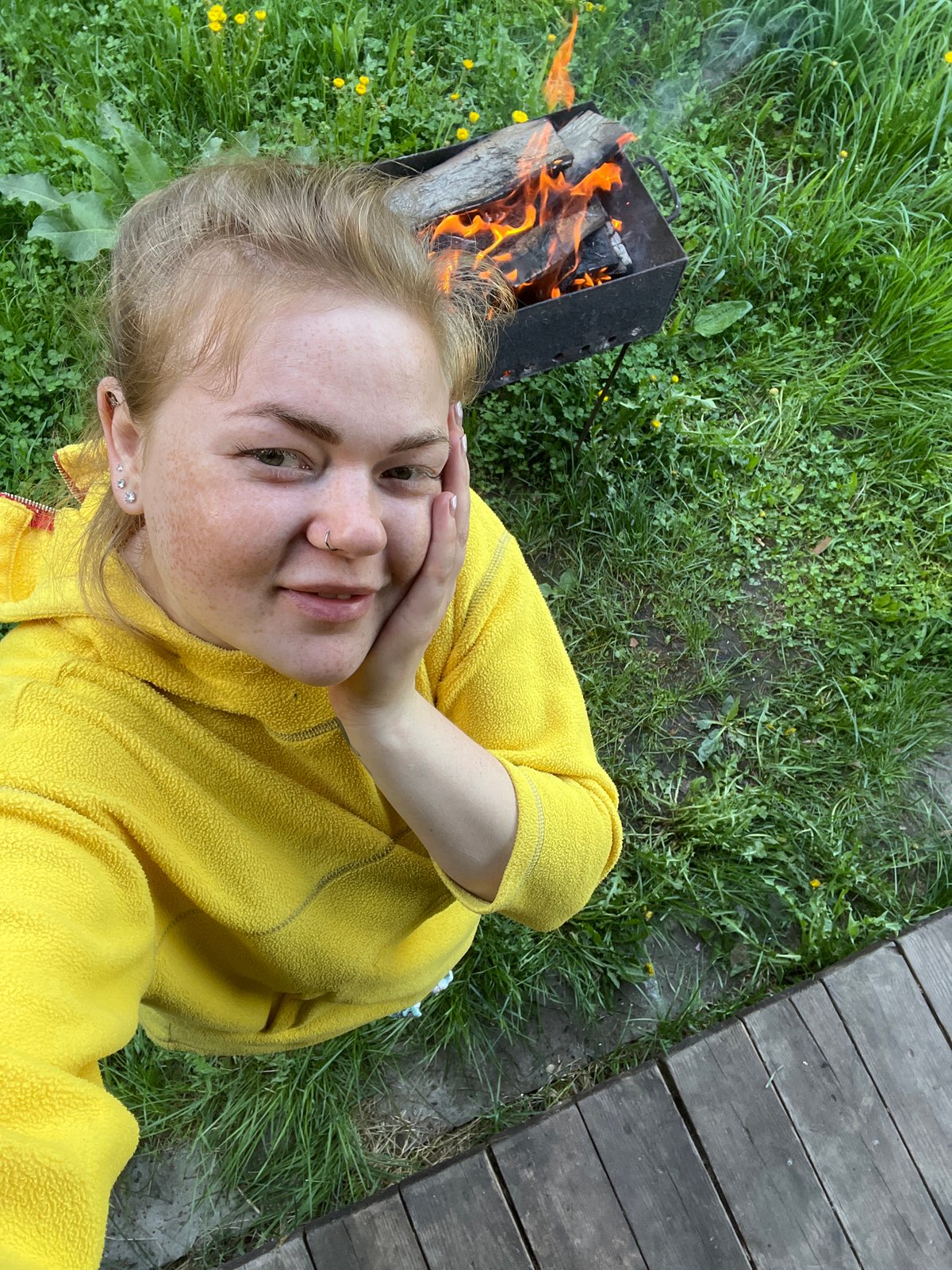 Early morning outdoor grilling session captured in Chaikovsky Russia