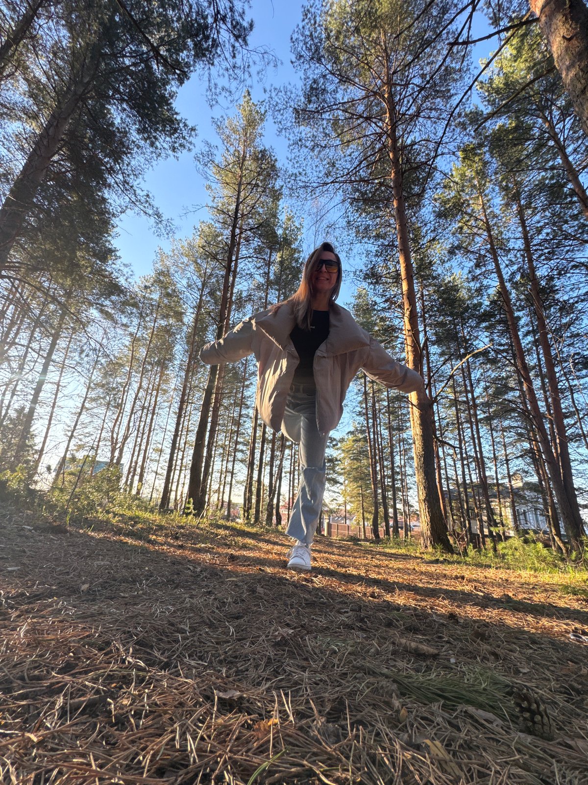 Woman photographed in forest near Прикамский, Russia