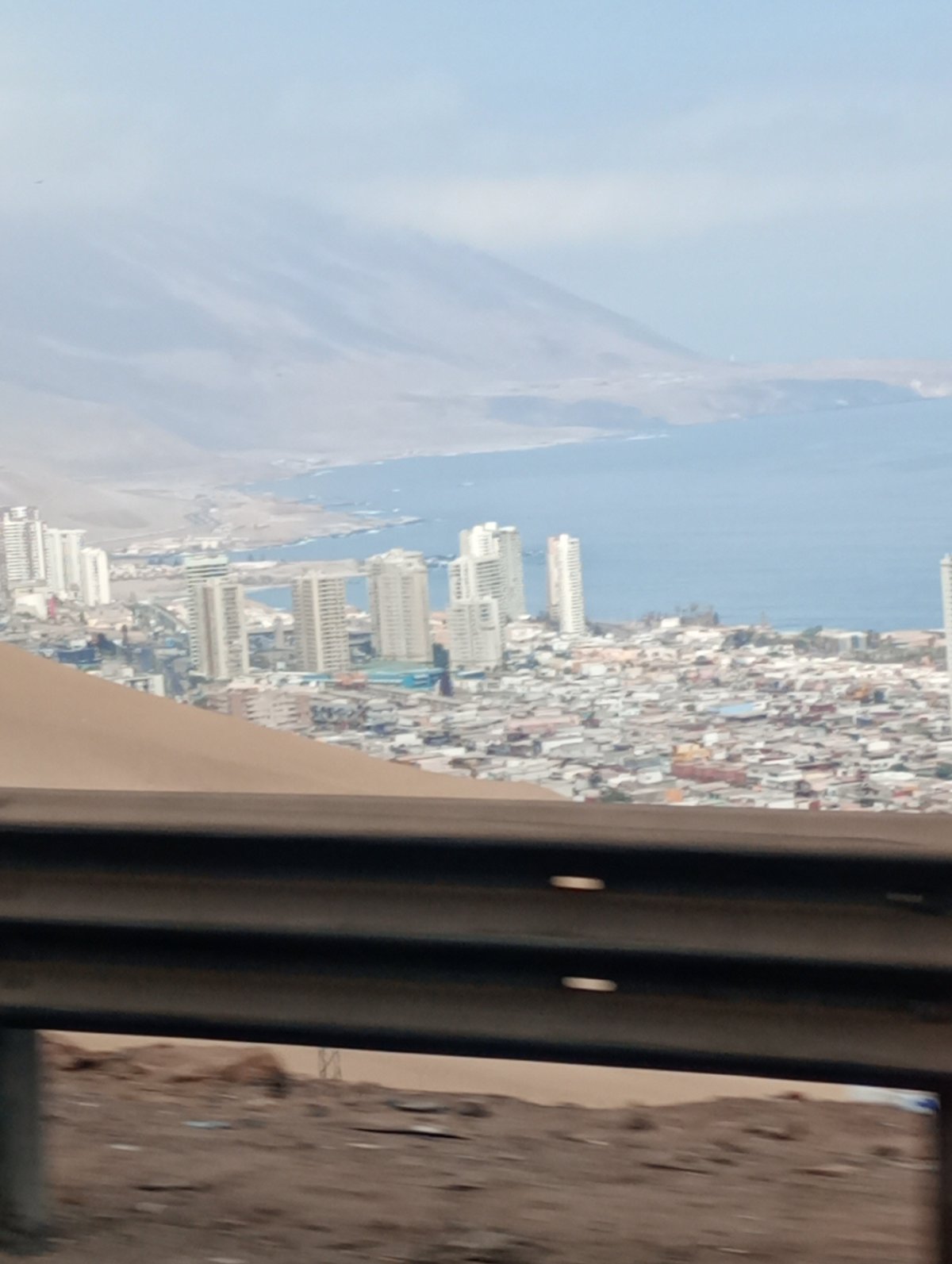 Elevated cityscape view captured in coastal Iquique, Chile