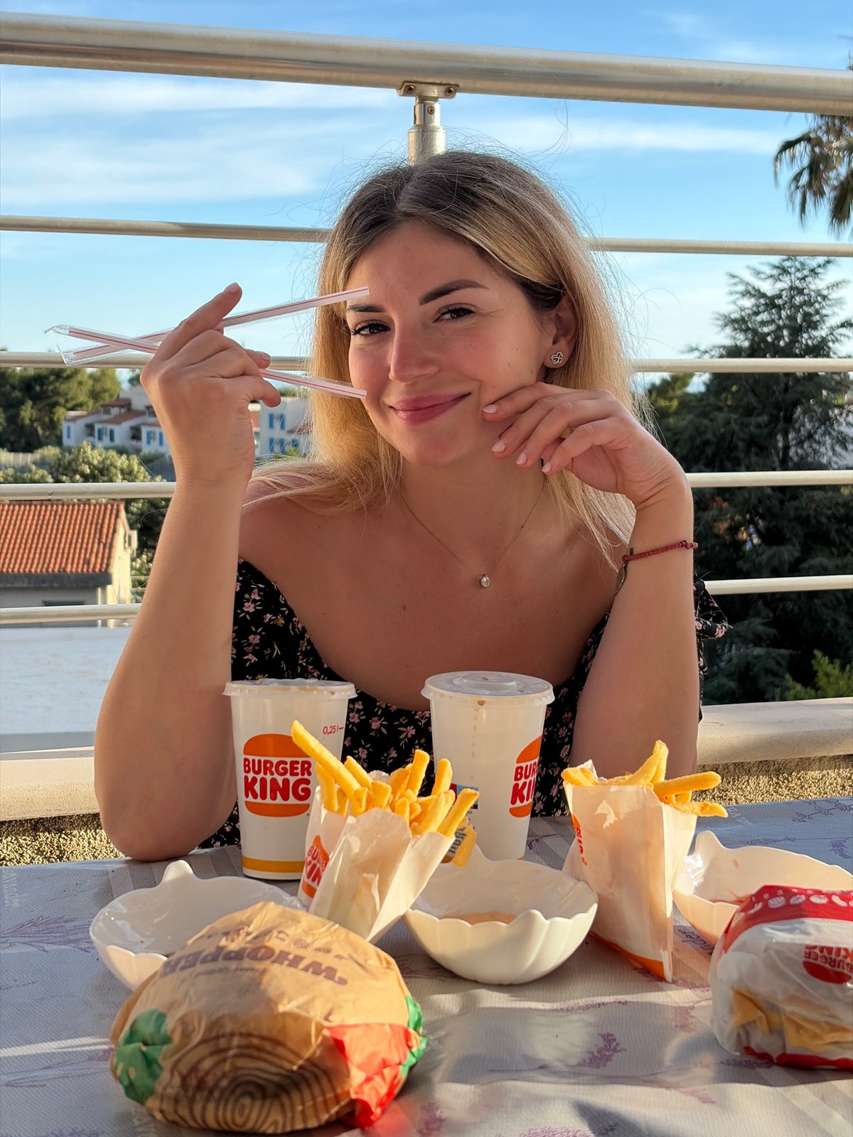 Burger King lunch and car wash stop in Budva